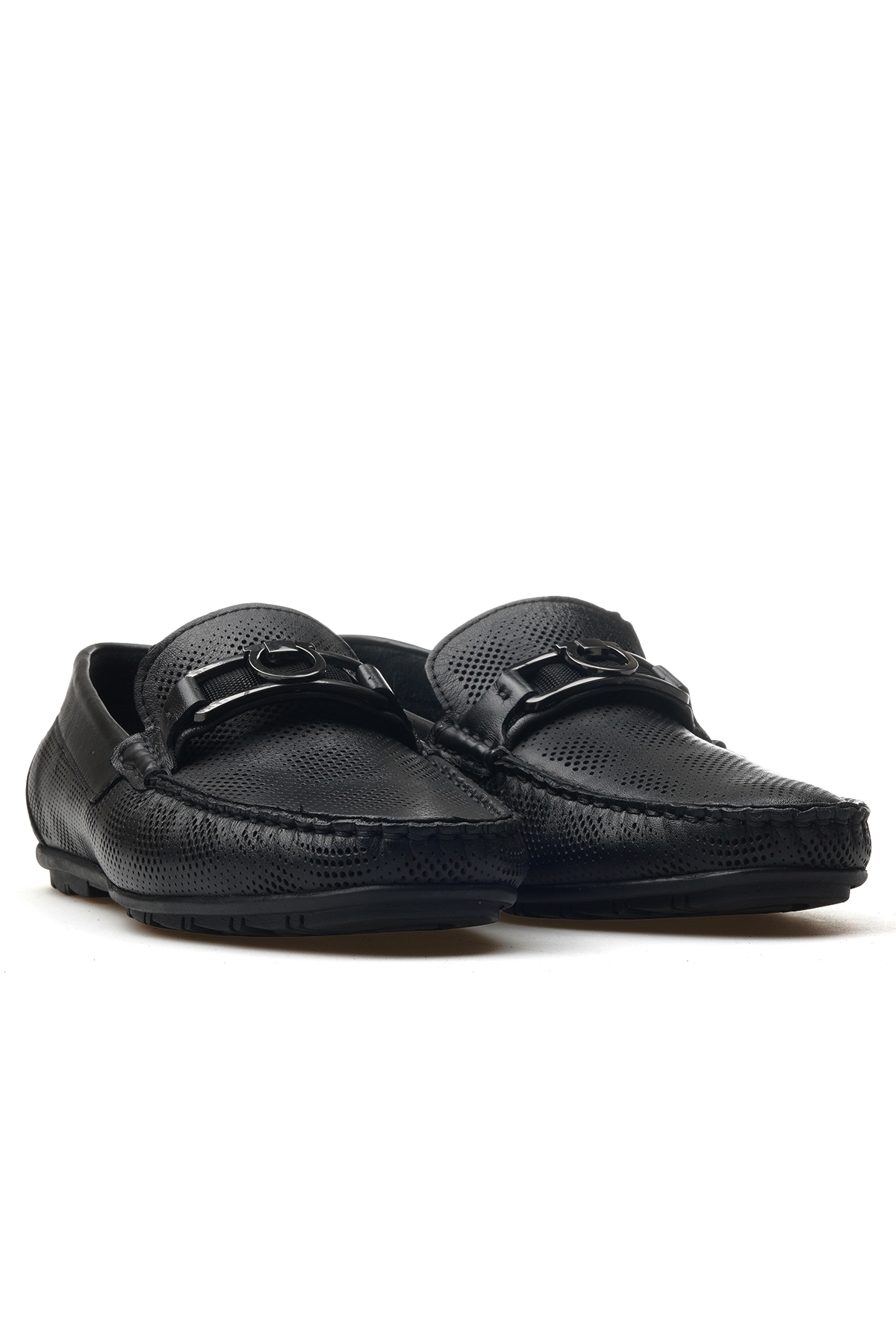 Erkek Hakiki Deri Toka Detaylı Casual Ayakkabı 25y Ykö-21112 M Siyah - Görsel 6