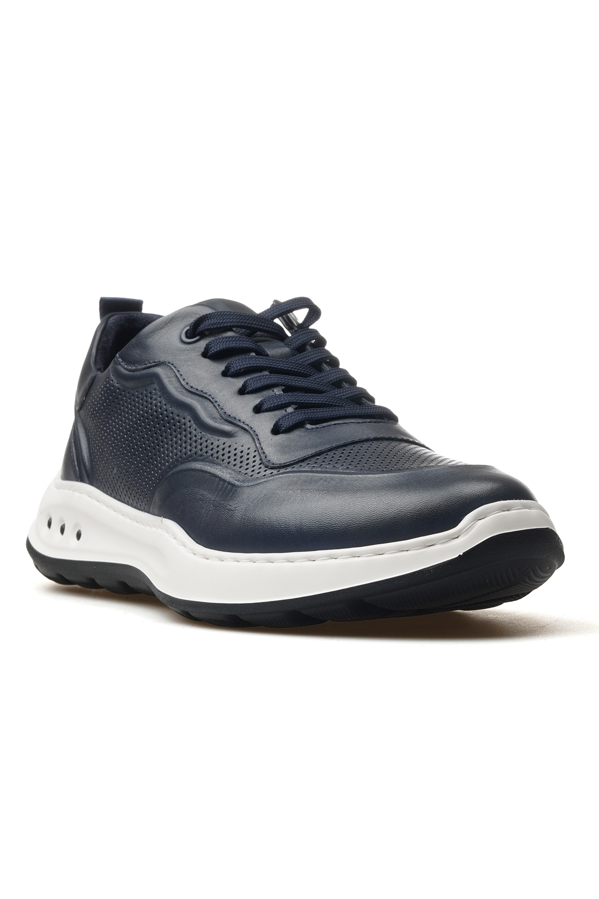 Erkek Hakiki Deri Casual Ayakkabı 25y H1001 M Lacivert - Görsel 5