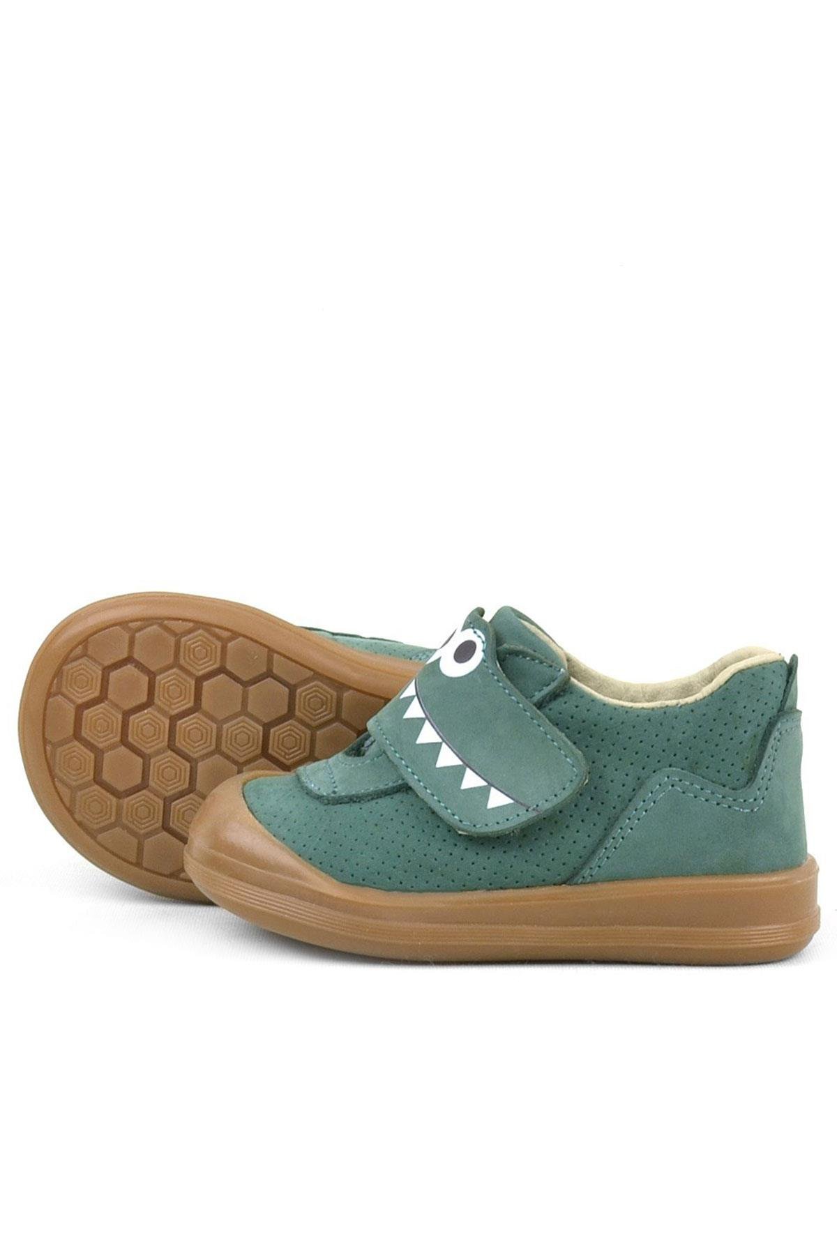 Dino Hakiki Deri Yeşil Yüksek Bilekli Bebek Ayakkabı - Görsel 7