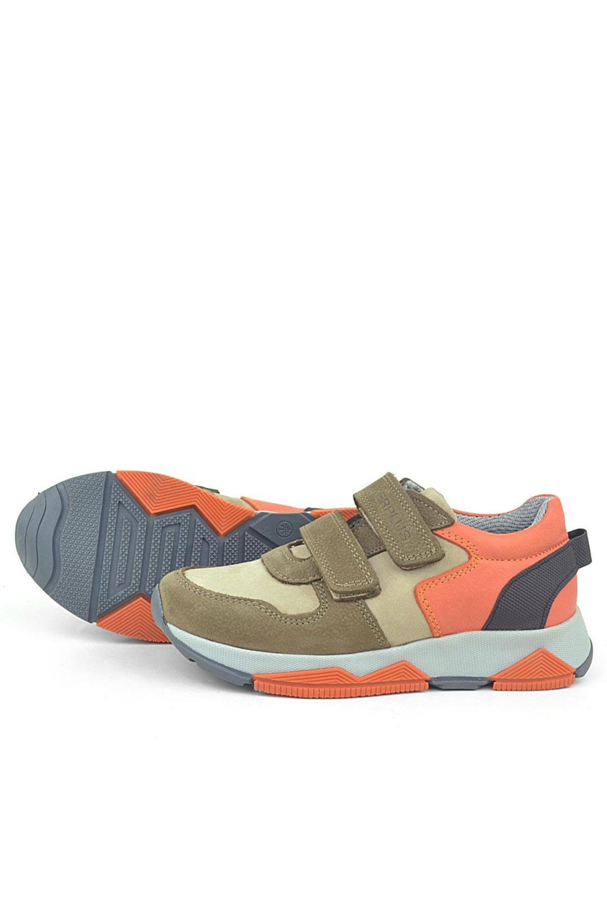 Hakiki Deri Kum Rengi Çocuk Sneakers Spor Ayakkabı - Görsel 5