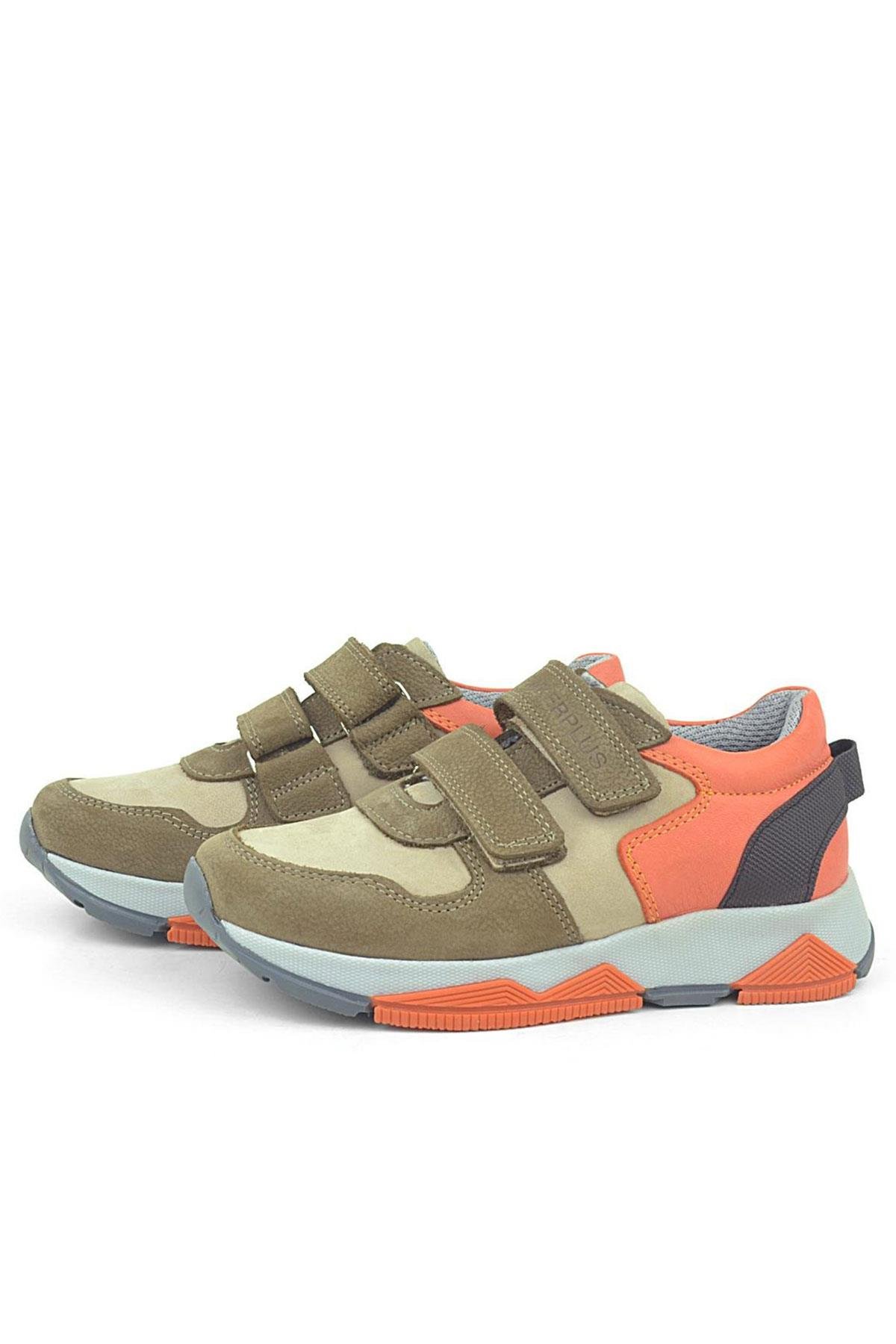 Hakiki Deri Kum Rengi Çocuk Sneakers Spor Ayakkabı - Görsel 6