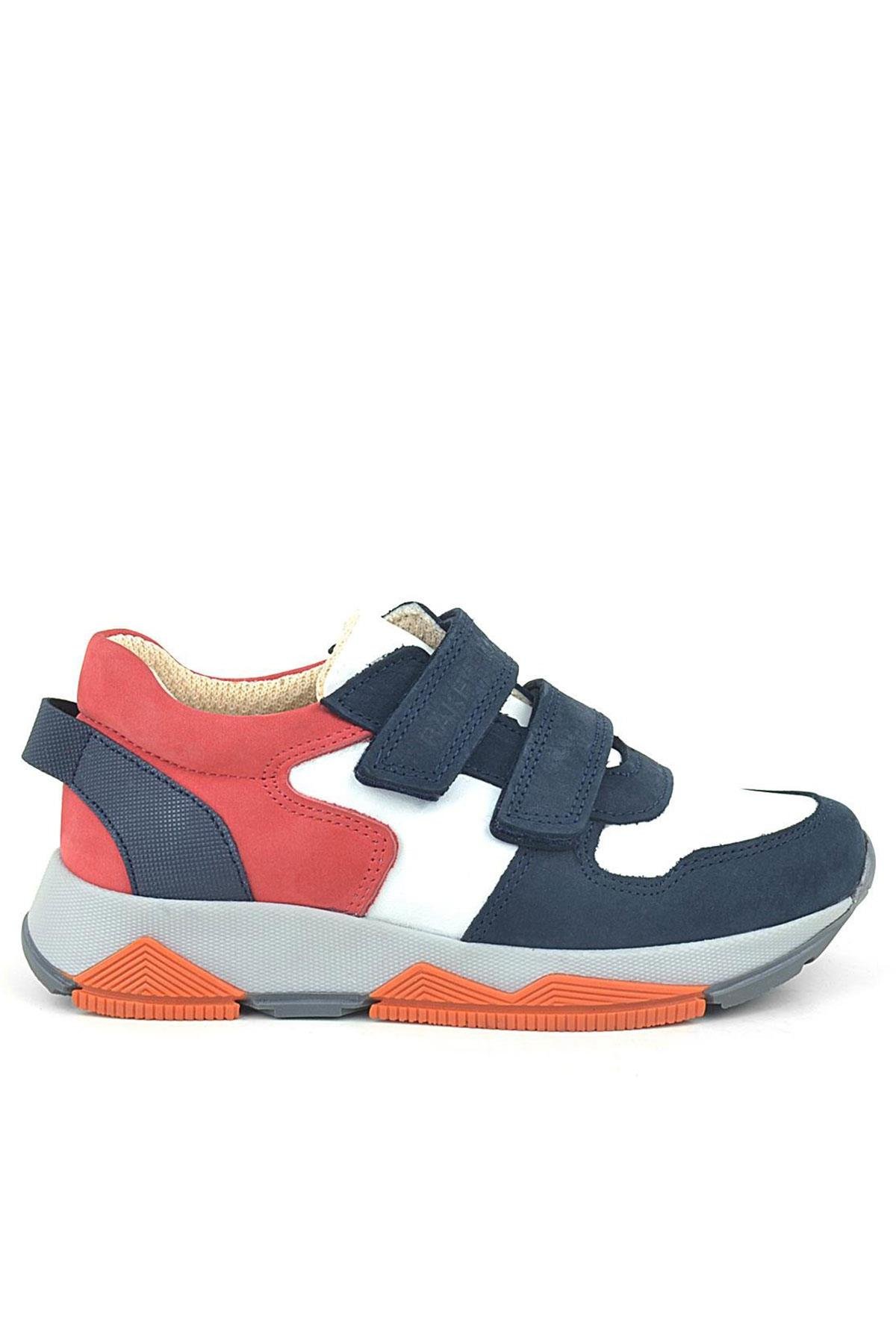 Hakiki Deri Lacivert Çocuk Sneakers Spor Ayakkabı - Görsel 4