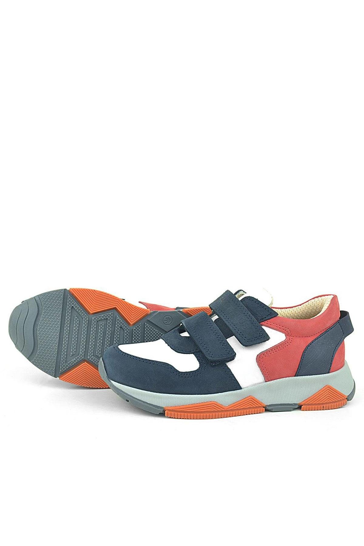 Hakiki Deri Lacivert Çocuk Sneakers Spor Ayakkabı - Görsel 6