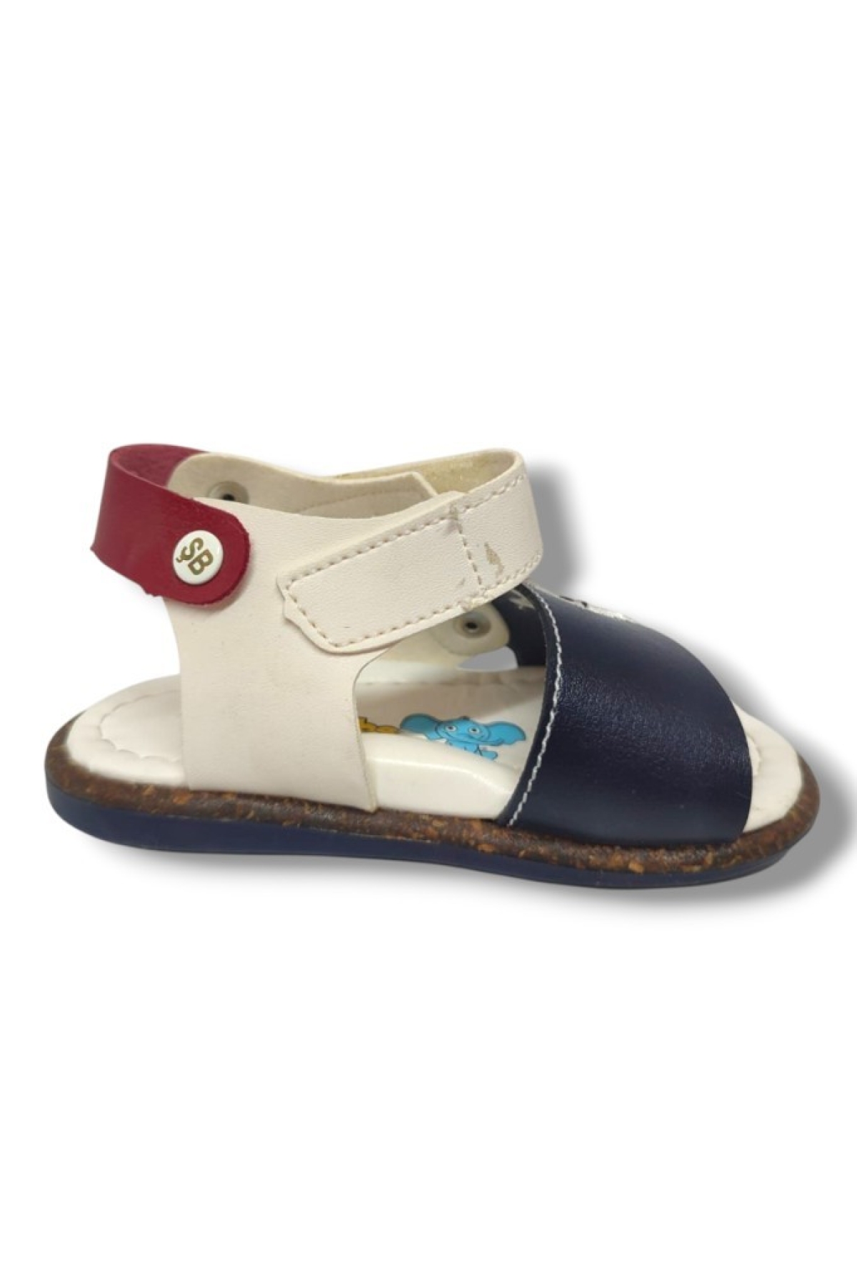 Şirinbebe 1550-20 Anatomik Yıldız Desen Cirtli Erkek Çocuk Sandalet Lacivert Beyaz 21-25 - Görsel 3