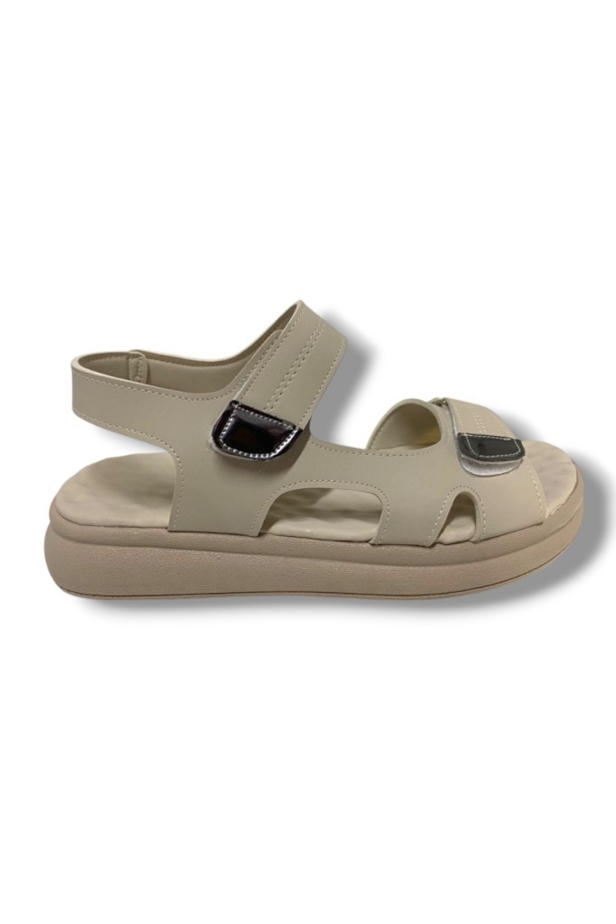 Şanzelize K401-25 Deri Anatomik Cırt Bantlı Kadın Sandalet - Görsel 3