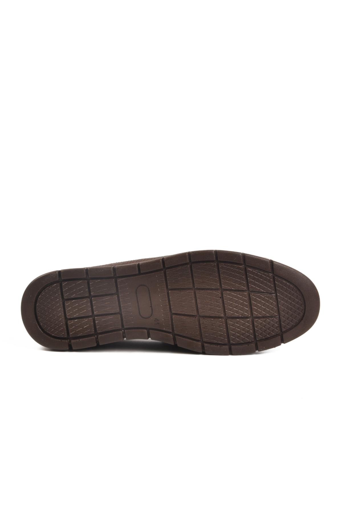 007 M Jel Taban Kahve Hakiki Deri Erkek Günlük Ayakkabı - Görsel 6