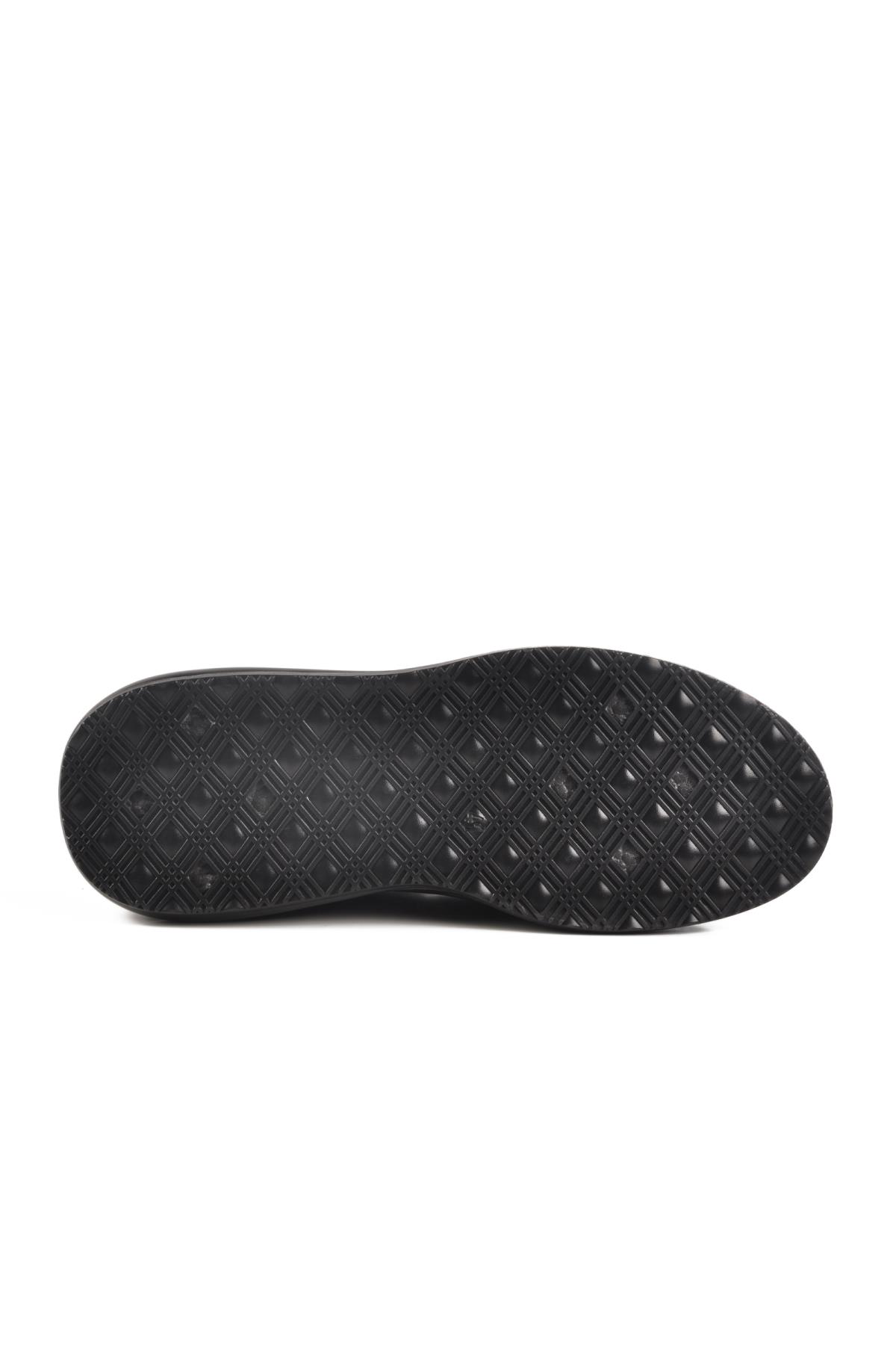 70819 M Siyah Rugan Hakiki Deri Erkek Sneaker - Görsel 6