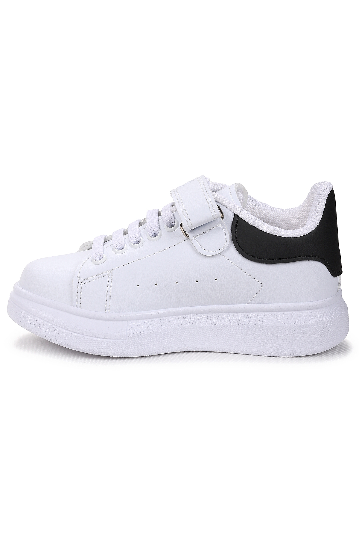 Tinsa Günlük Cırtlı Erkek Çocuk Spor Ayakkabı Beyaz - Siyah - Görsel 5