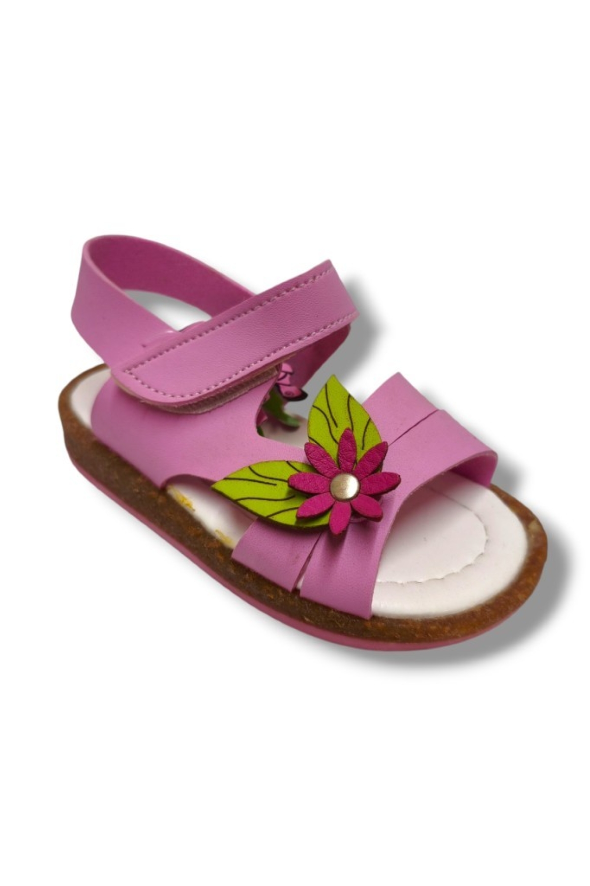 Şirinbebe 3000-20 Çiçek Tokalı Cırtlı Kız Çocuk Sandalet - Görsel 2