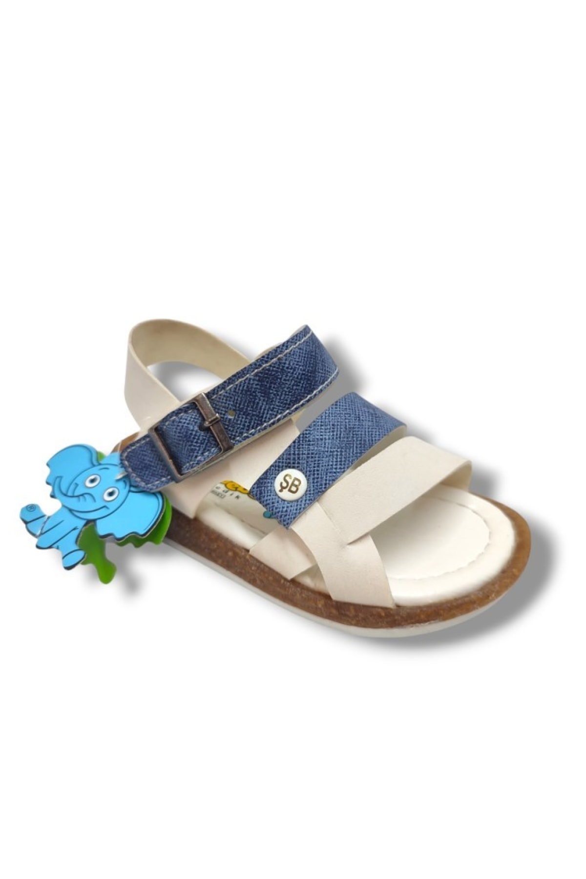 Şirinbebe 1719-20 Anatomik 3 Bant Kemer Tokalı Erkek Çocuk Sandalet Beyaz Mavi 21-25 - Görsel 2