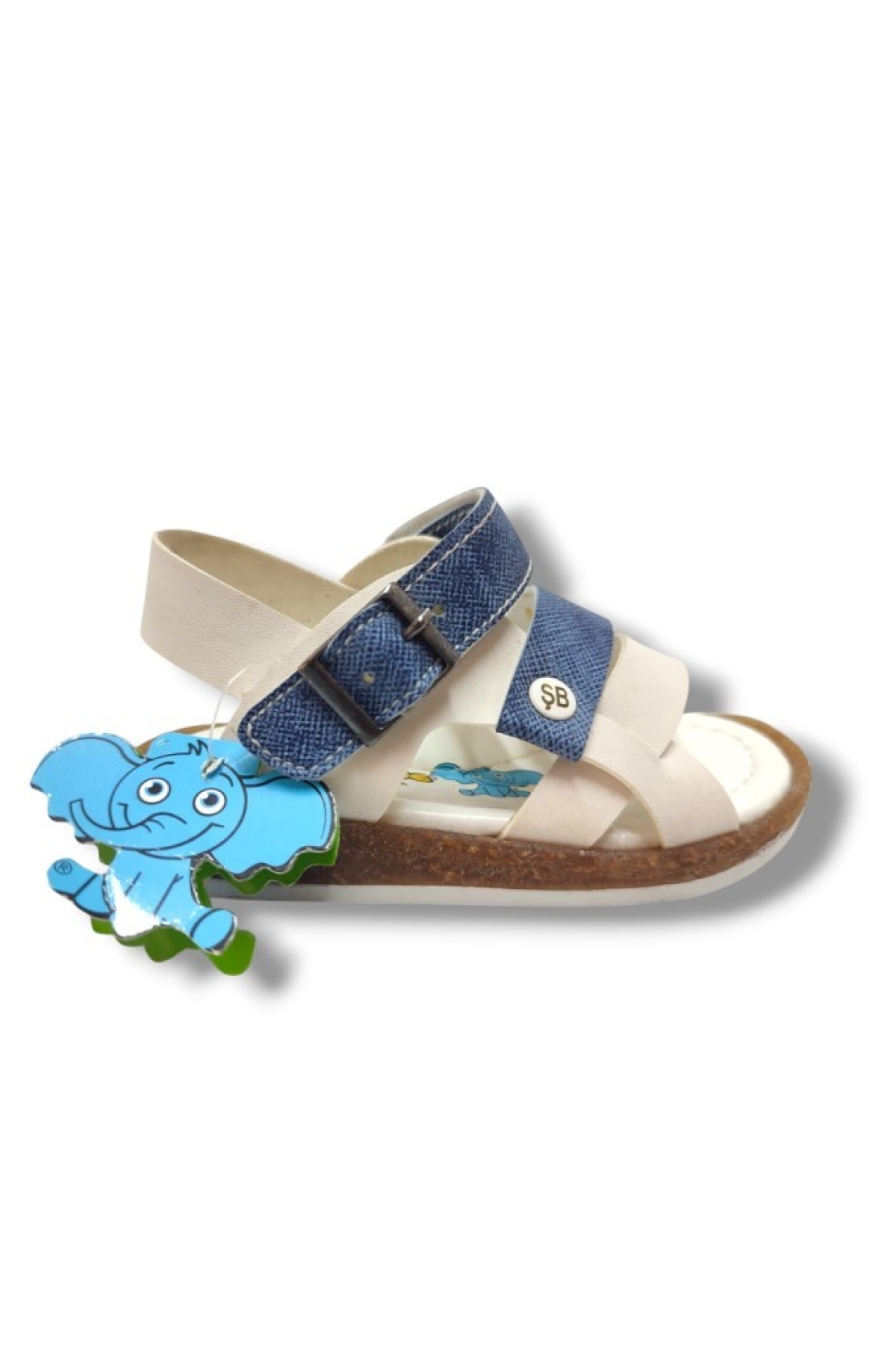 Şirinbebe 1719-20 Anatomik 3 Bant Kemer Tokalı Erkek Çocuk Sandalet Beyaz Mavi 21-25 - Görsel 3