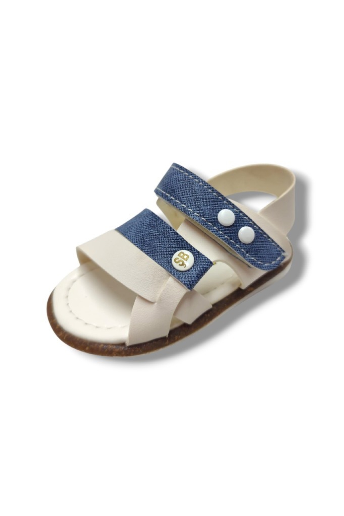 Şirinbebe 1733-20 Anatomik 3 Bant Erkek Çocuk Sandalet Beyaz Mavi 18-20 - Görsel 2