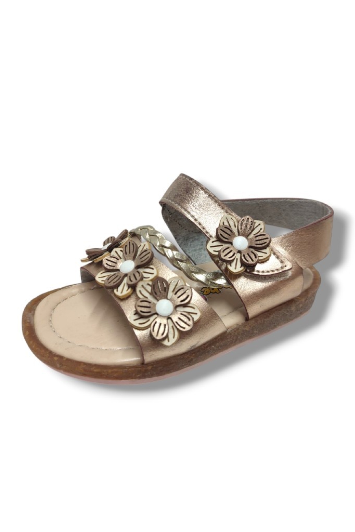 Şirinbebe 1697-20 Örgü Şerit Cırt Kız Çocuk Sandalet 21-25 - Görsel 2