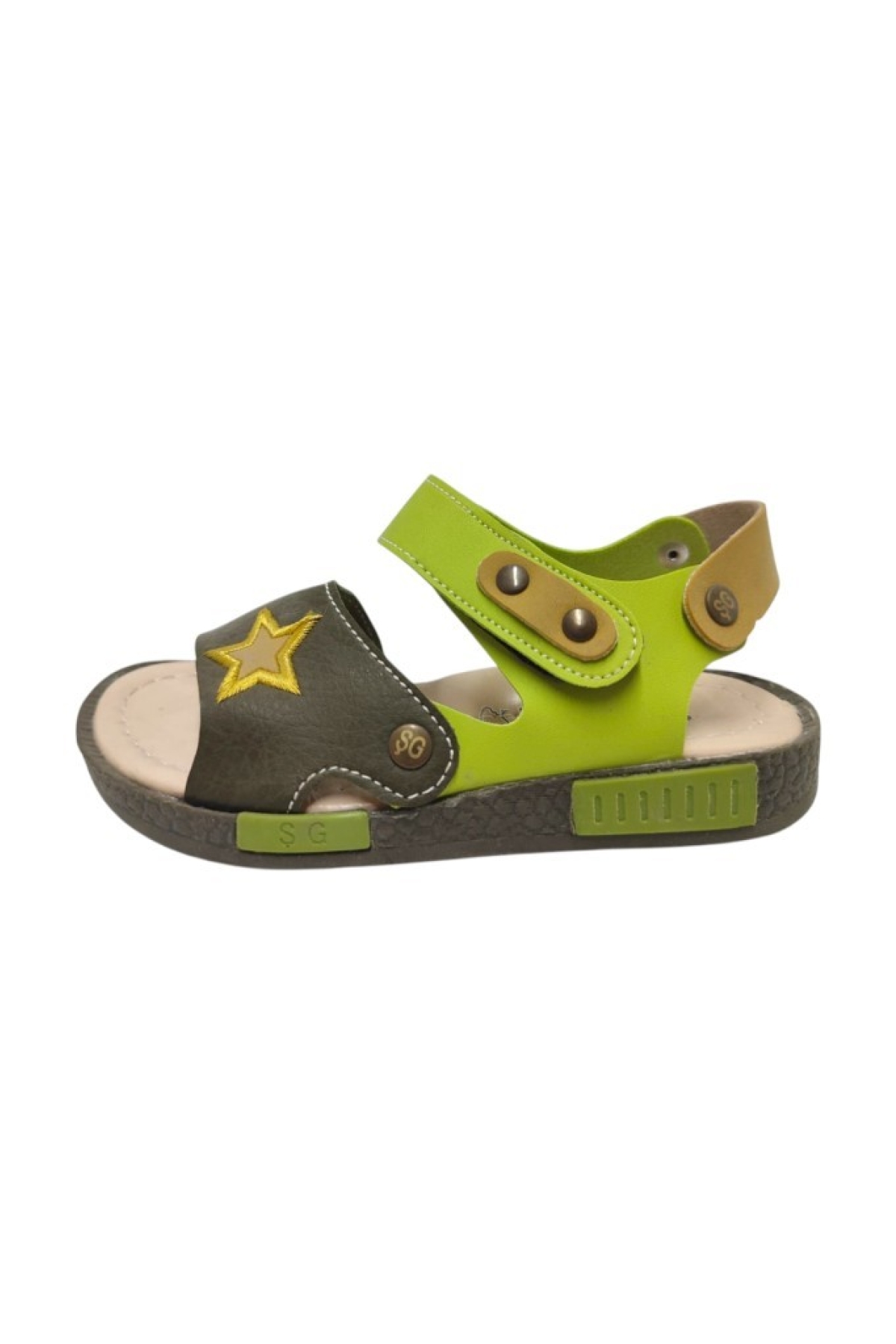 Şirinbebe 1703-20 Anatomik Yıldız Desen Cirtli Erkek Çocuk Sandalet Haki Yeşil 26-30 - Görsel 3