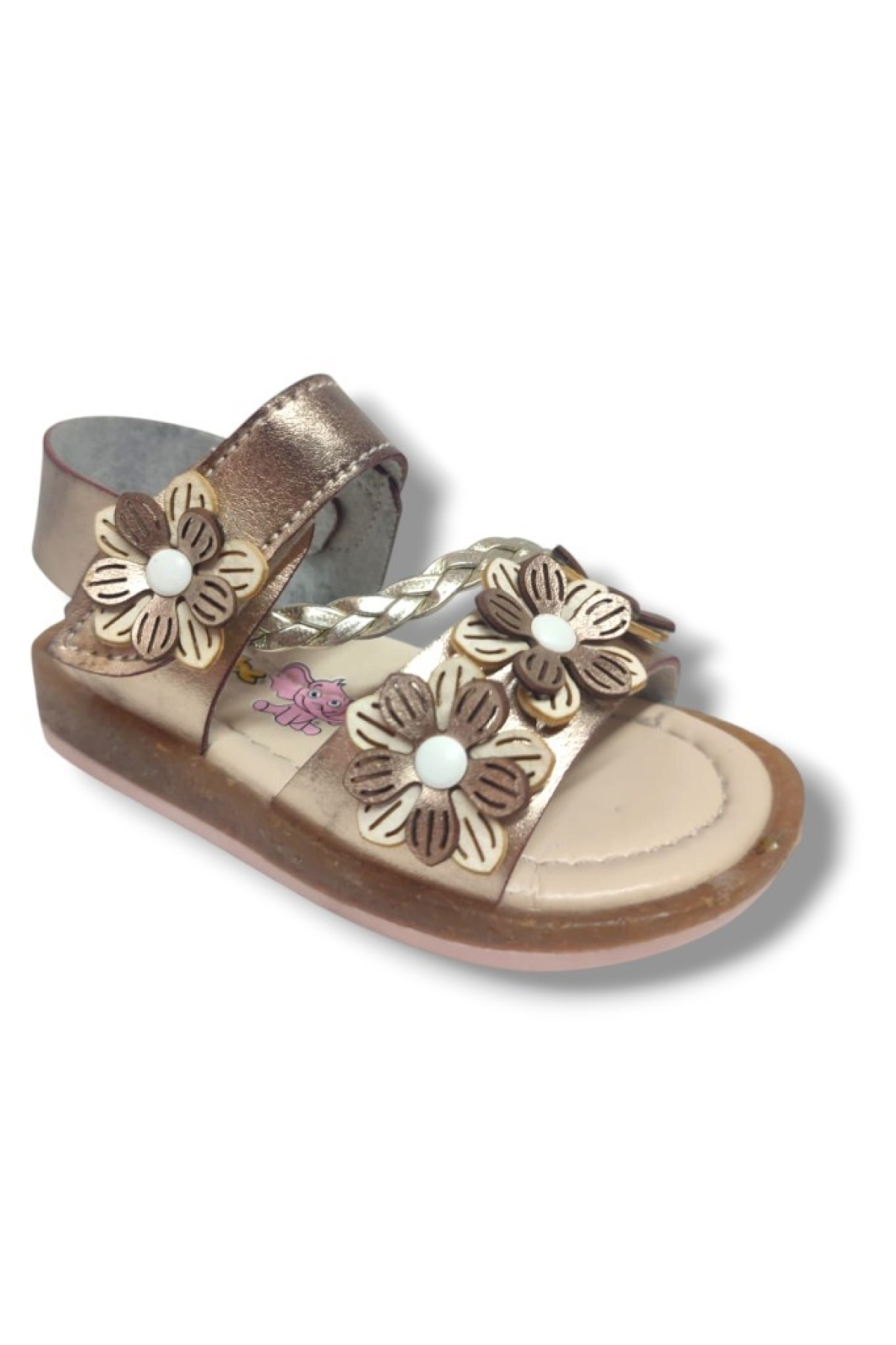 Şirinbebe 1662-20 Örgü Şerit Cırt Kız Çocuk Sandalet 21-25 - Görsel 2