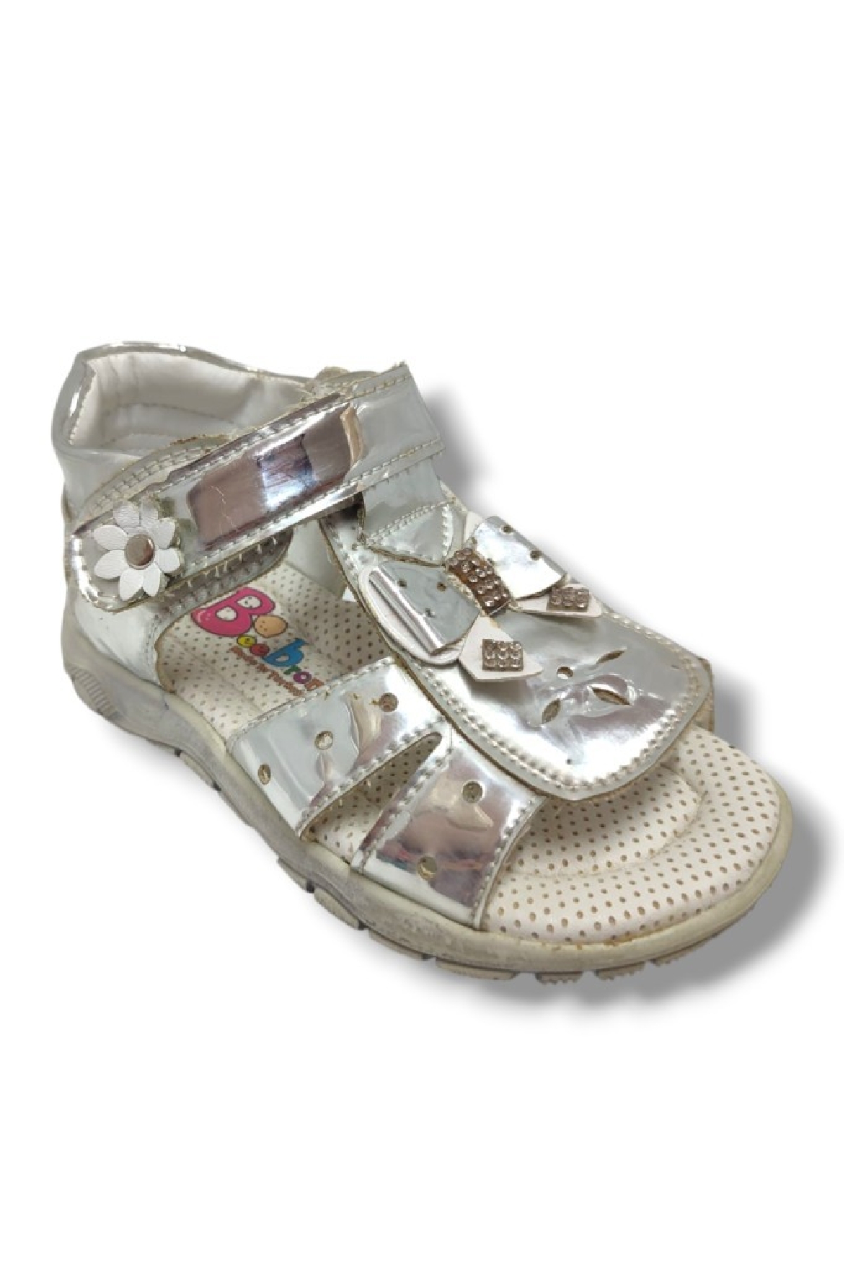 Beebron 1698-20 Çiçek Cırtlı Kız Çocuk Sandalet 21-25 - Görsel 2