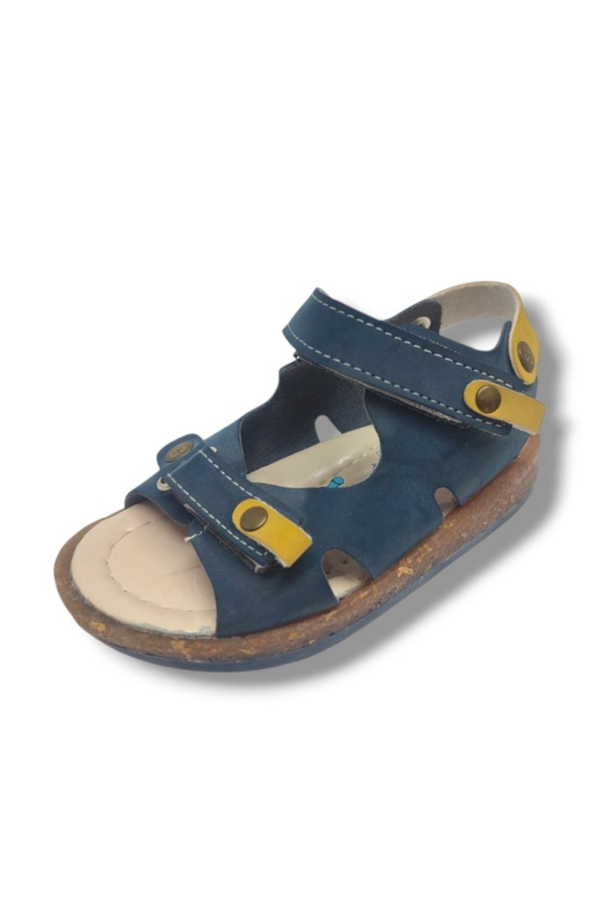 Şirinbebe 1688-20 Çift Cırt Tokalı Erkek Çocuk Sandalet Lacivert Sarı 21-25 - Görsel 2