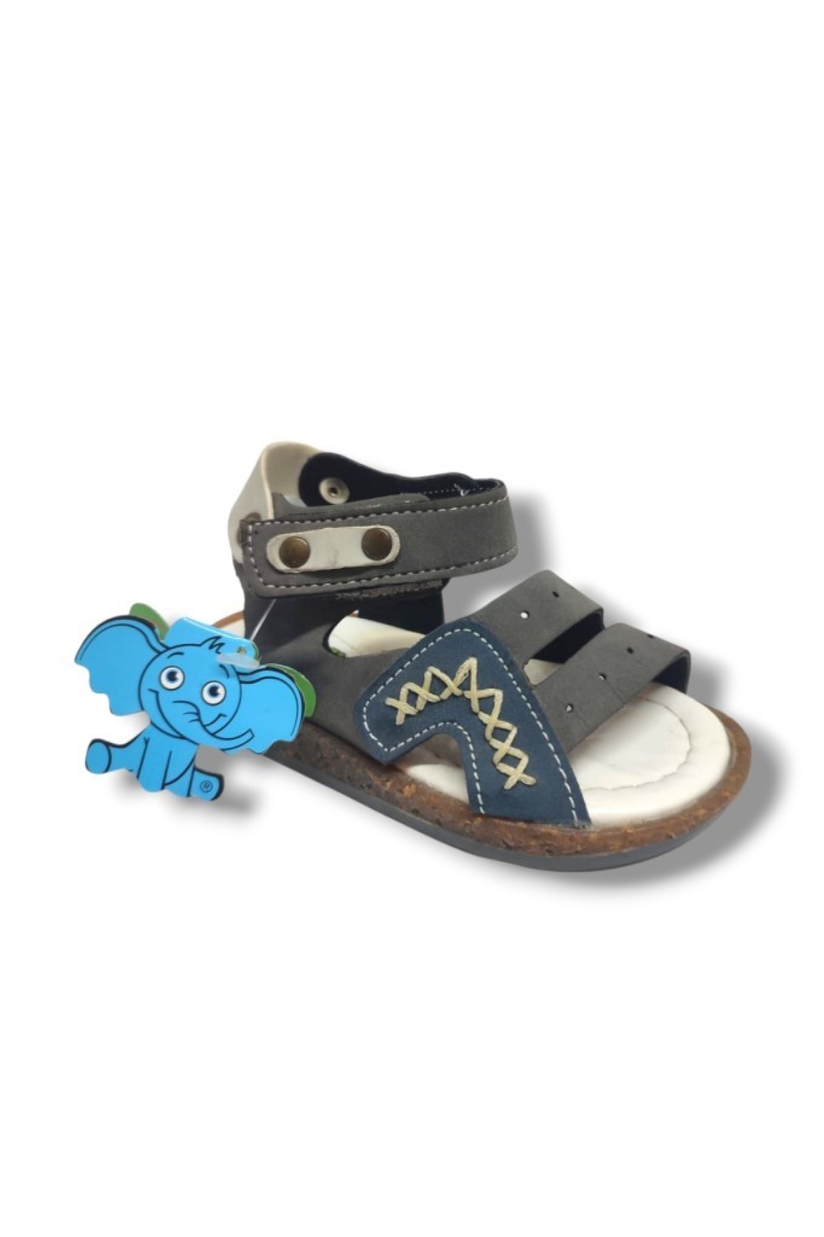Şirinbebe 1690-20 Anatomik Dikiş Cırtlı Erkek Sandalet Füme Lacivert 21-25 - Görsel 2