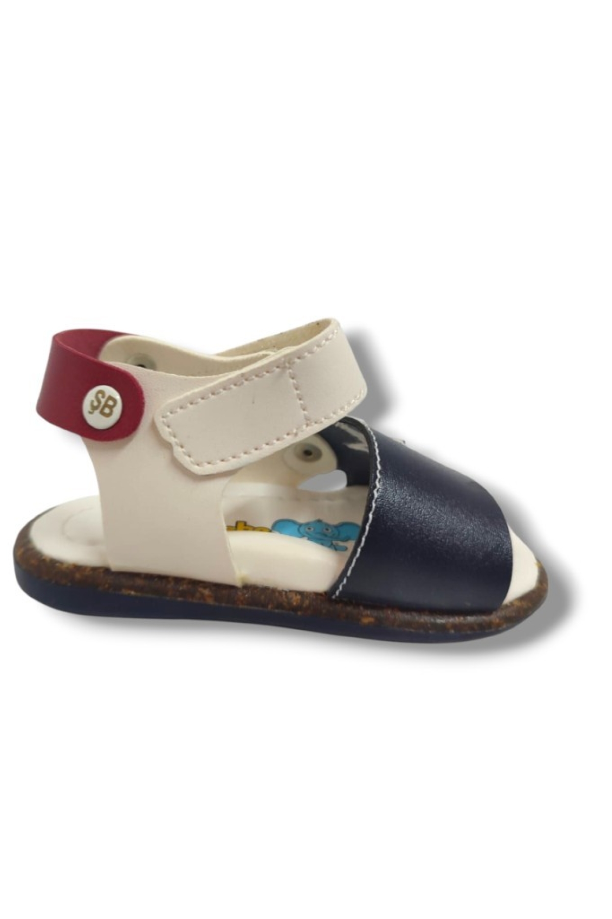 Şirinbebe 1643-20 Anatomik Yıldız Desen Cırtlı Erkek Çocuk Sandalet Lacivert Beyaz 18-20 - Görsel 3
