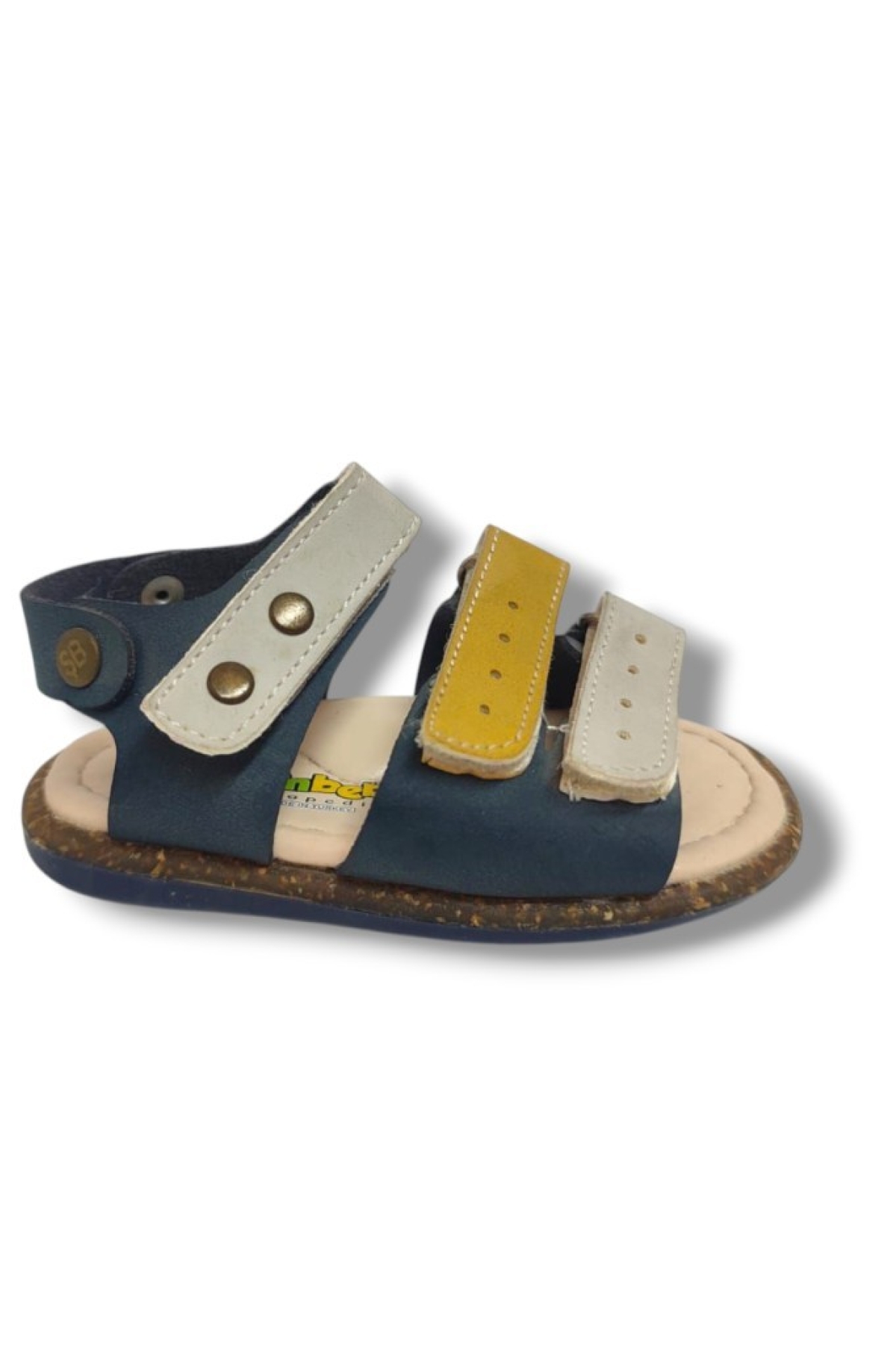 Şiringenç 1642-20 Anatomik 3 Cırt Bant Erkek Çocuk Sandalet Lacivert Sarı 18-20 - Görsel 3