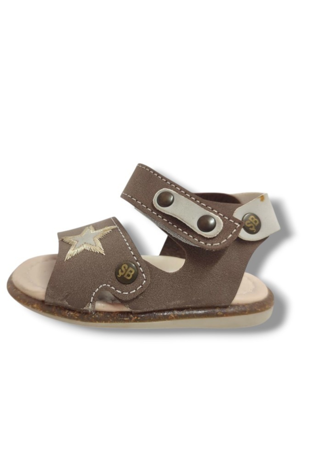 Şirinbebe 1635-20 Anatomik Yıldız Desen Cırtlı Erkek Çocuk Sandalet Kahve Bej 18-20 - Görsel 3