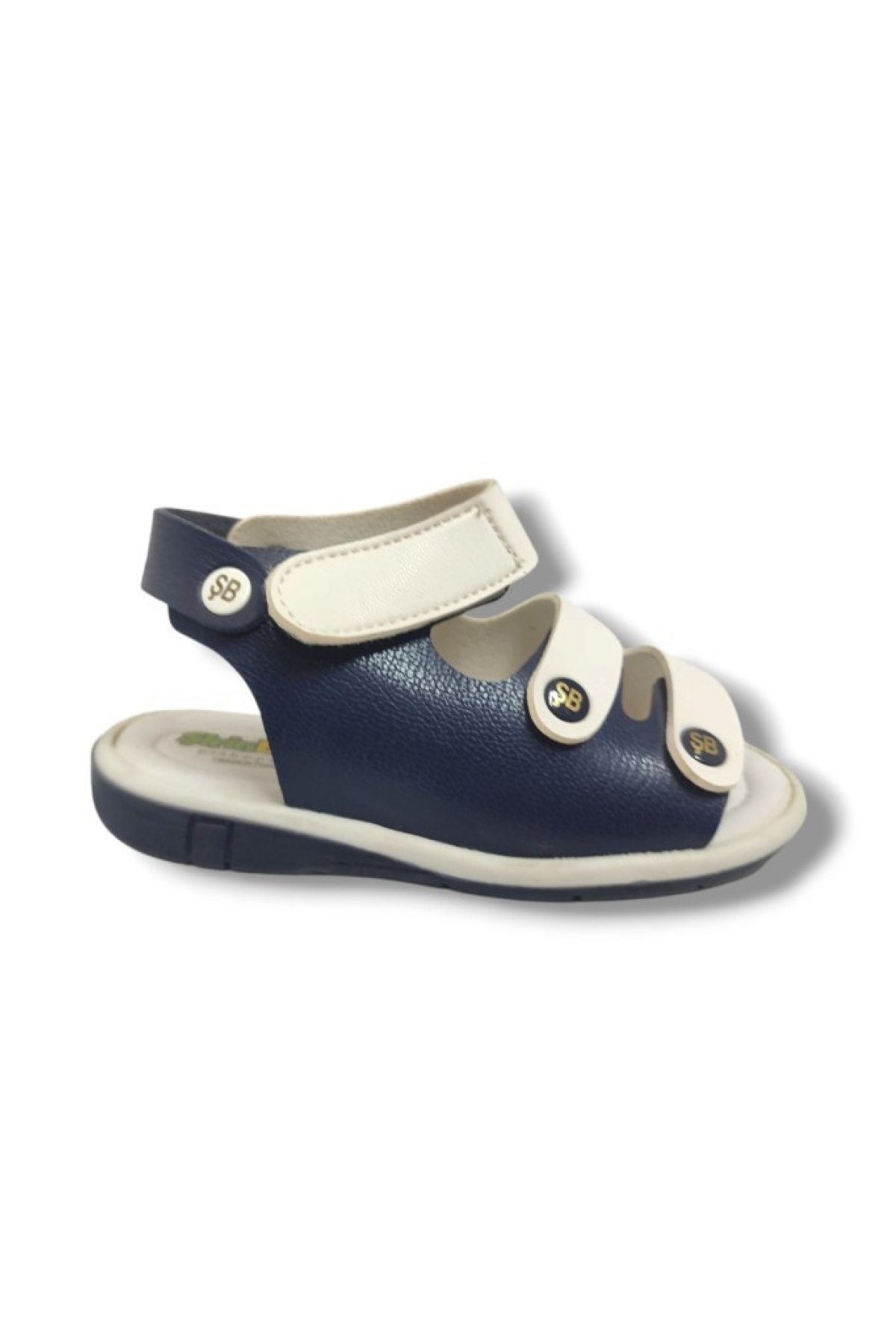 Şirinbebe 1633-20 Anatomik Tek Cirtli Erkek Çocuk Sandalet Lacivert Beyaz 21-25 - Görsel 3