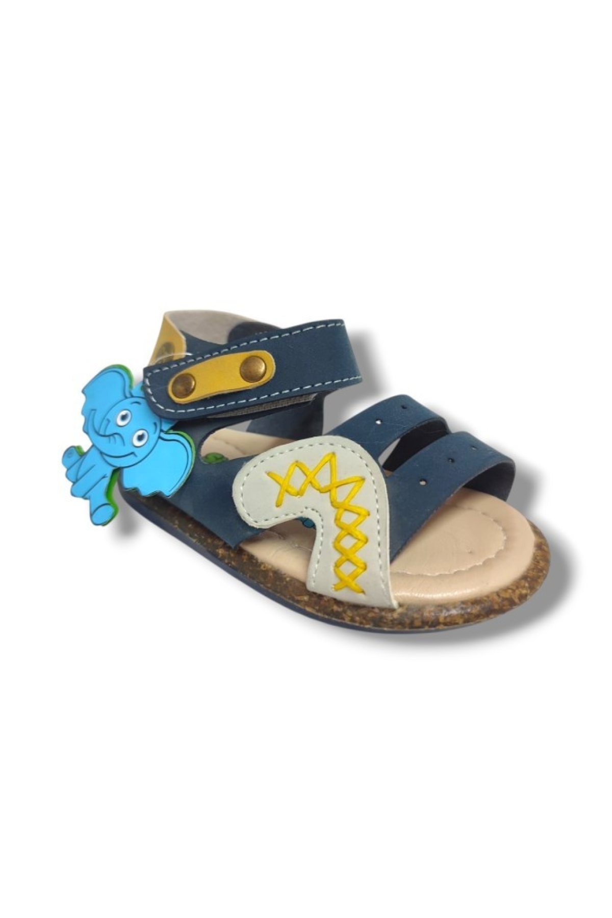 Şirinbebe 1634-20 Anatomik Dikiş Cırtlı Bebek Erkek Sandalet Lacivert Sarı 18-20 - Görsel 2