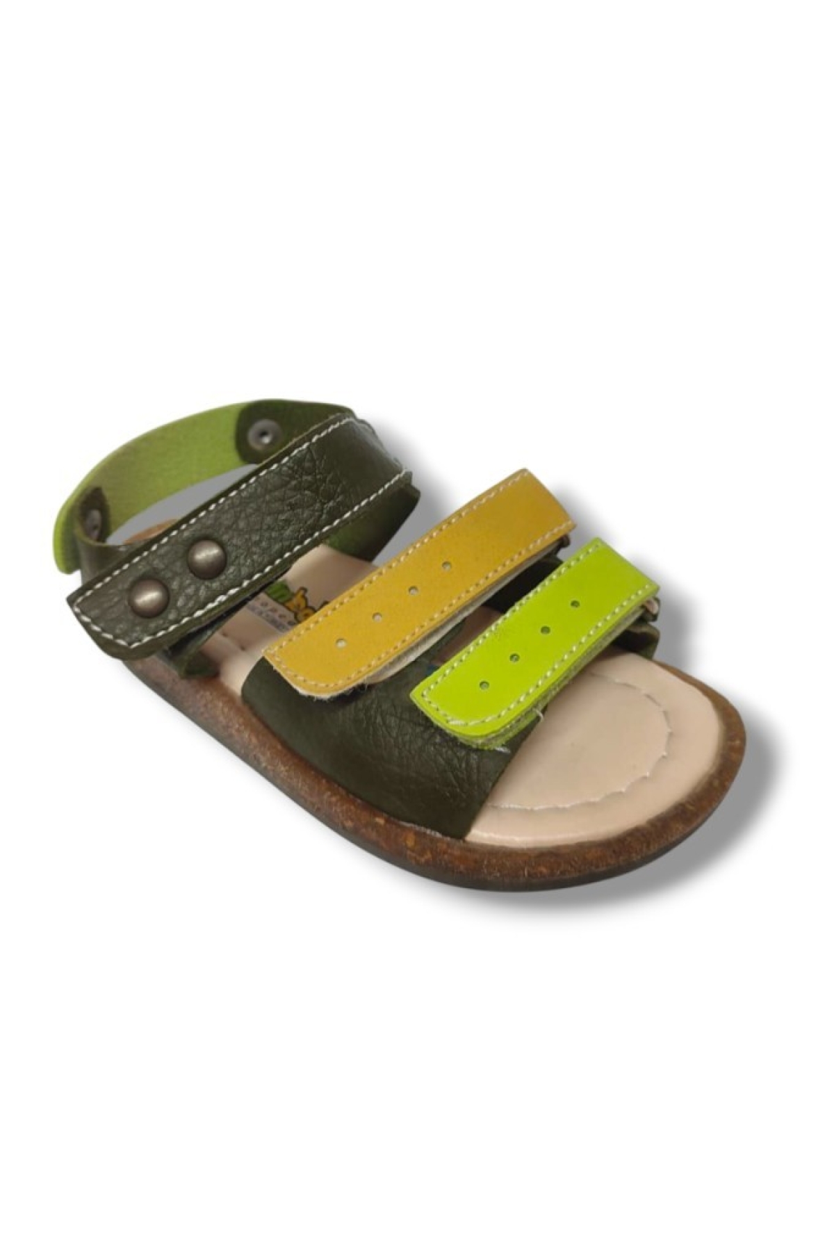 Şirinbebe 1589-20 Anatomik 3 Cırt Bant Erkek Çocuk Sandalet Yeşil Sari 21-25 - Görsel 2
