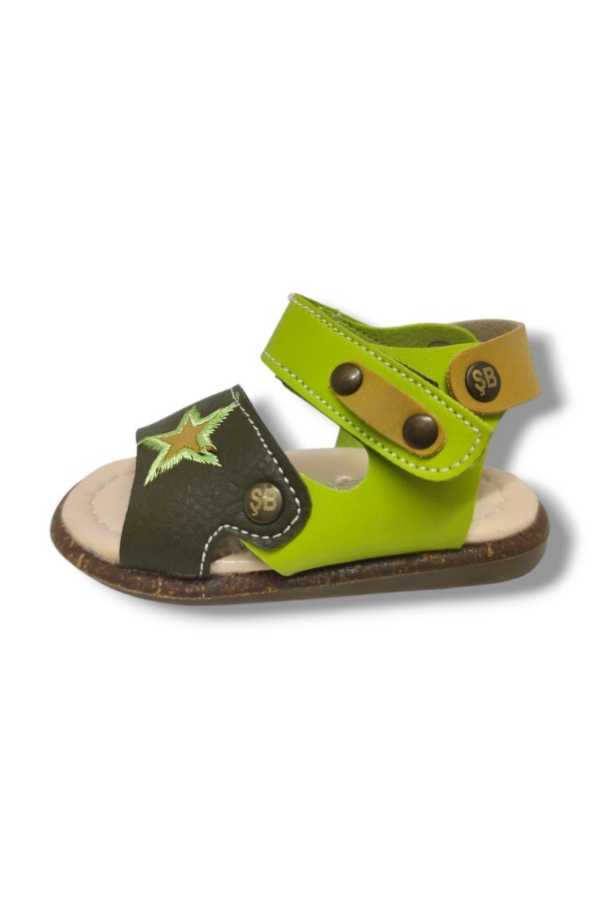 Şirinbebe 1566-20 Anatomik Yıldız Desen Cirtli Erkek Çocuk Sandalet Haki Yeşil 18-20 - Görsel 3