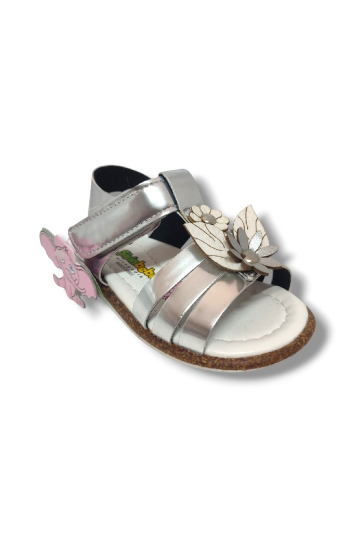 Şirinbebe 1608-20 Rugan Deri 3 Bant Çiçekli Kız Çocuk Sandalet 21-25 - Görsel 2