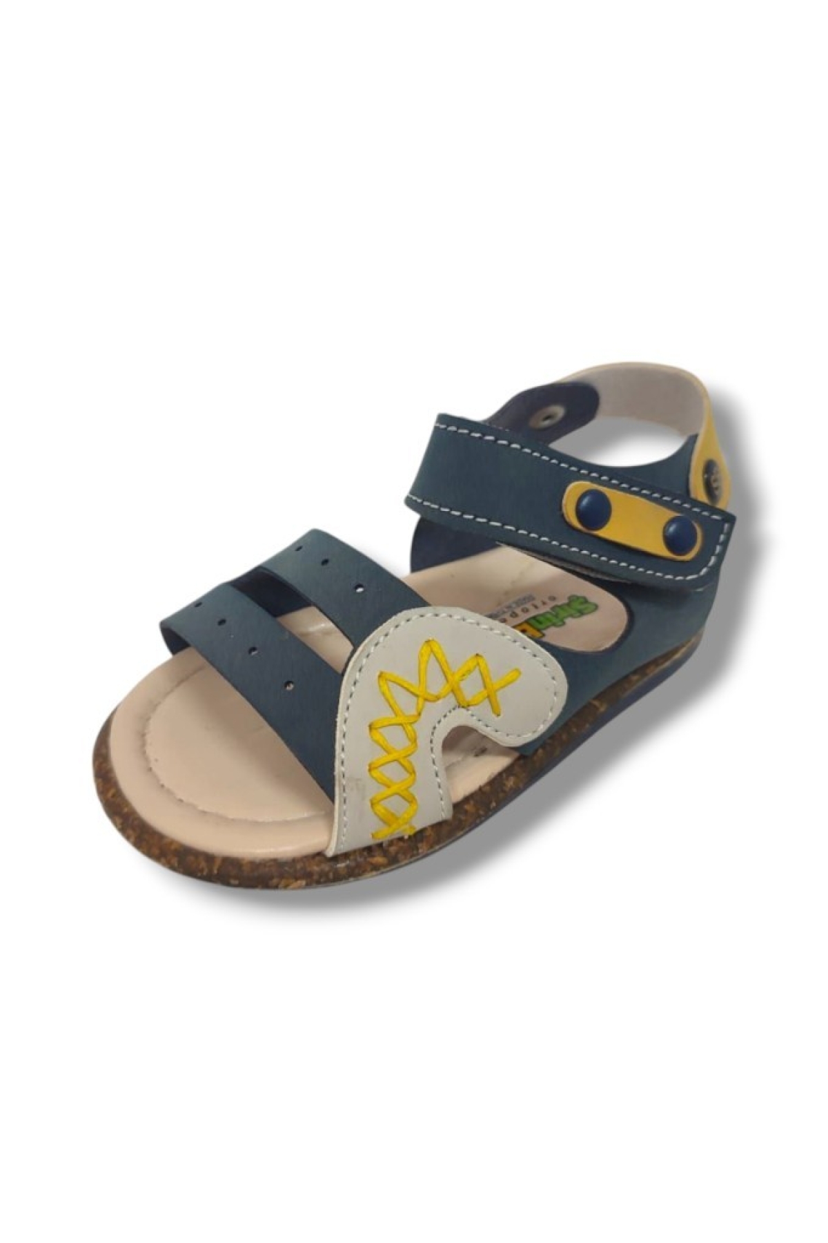 Şirinbebe 1619-20 Anatomik Dikiş Cırtlı Erkek Çocuk Sandalet Lacivert Sarı 21-25 - Görsel 2