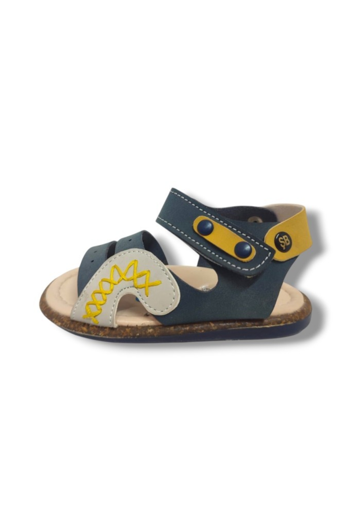 Şirinbebe 1619-20 Anatomik Dikiş Cırtlı Erkek Çocuk Sandalet Lacivert Sarı 21-25 - Görsel 3