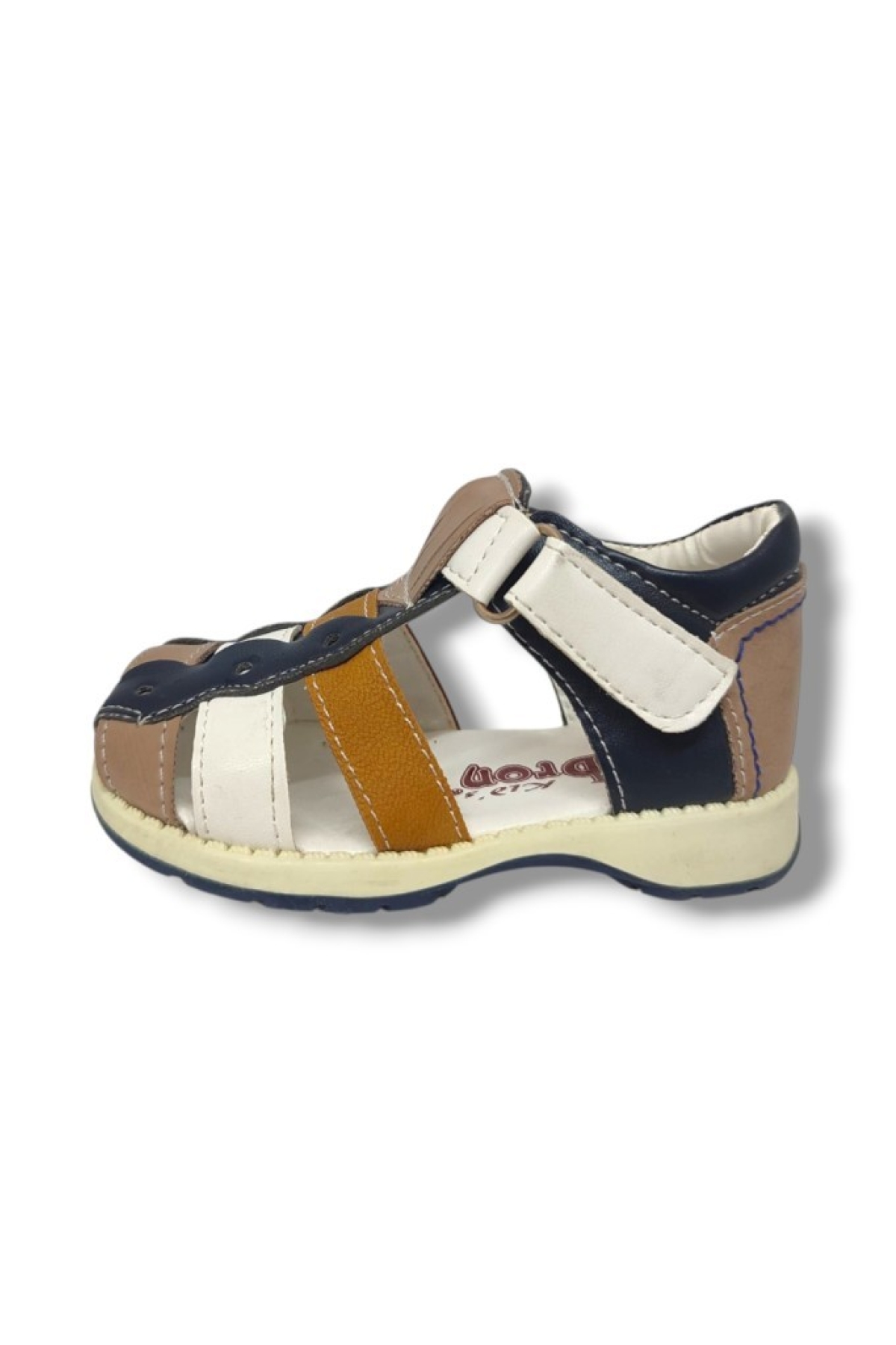 Şirinbebe1609-20 Anatomik Çift Bant Çicekli Kız Çocuk Sandalet Sarı Beyaz 21-25 - Görsel 4