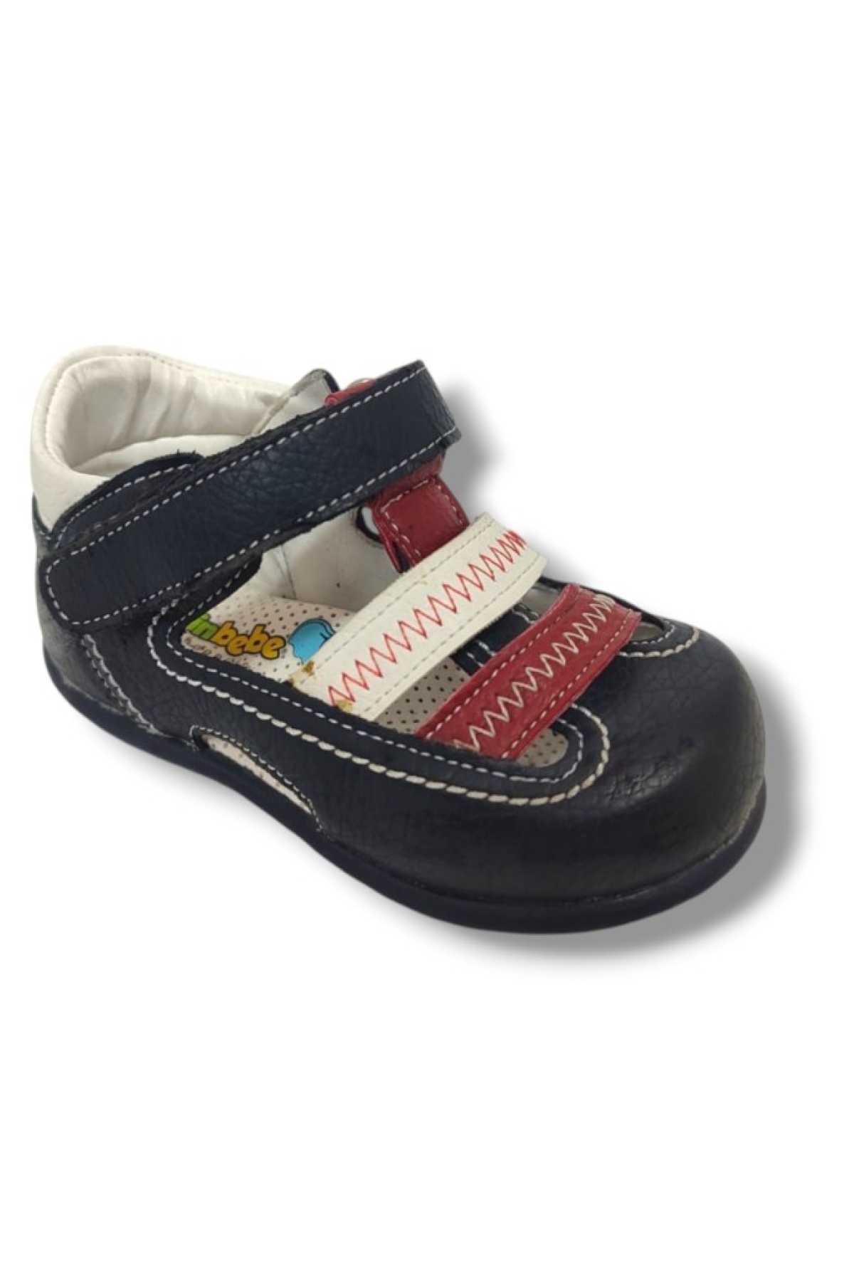 Şirinbebe1607-20 Çift Dikiş Cırtlı Erkek Çocuk Sandalet Lacivert Kırmıız 21-25 - Görsel 2