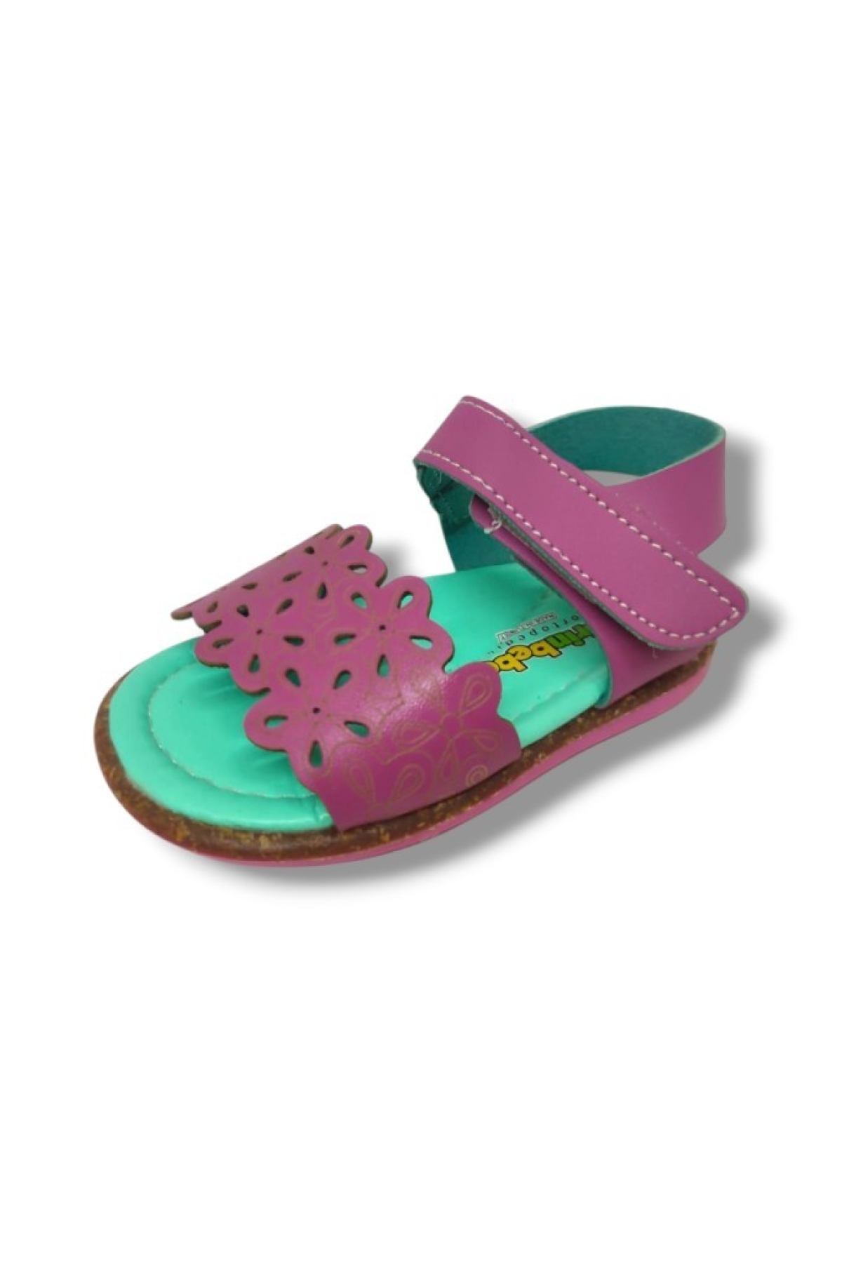 Şiringenç 1583-20 Anatomik Çiçek Desenli Kız Çocuk Sandalet Pembe 18-20 - Görsel 2