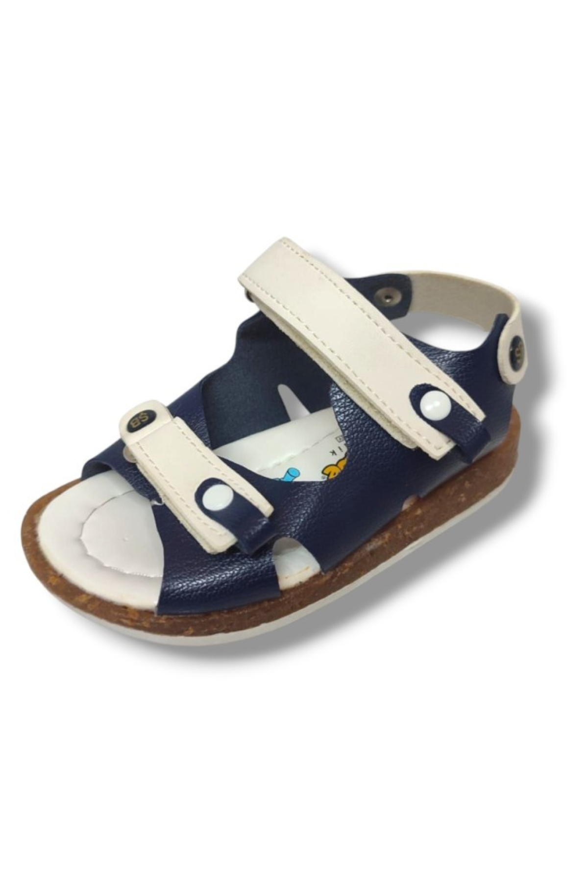 Şiringenç 1585-20 Anatomik Çift Cırt Bant Erkek Çocuk Sandalet Lacivert Beyaz 21-25 - Görsel 2