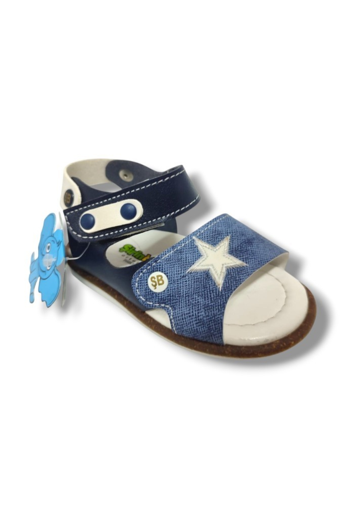 Şirinbebe 1569-20 Anatomik Yıldız Desen Cirtli Erkek Çocuk Sandalet Lacivert Mavi 21-25 - Görsel 2