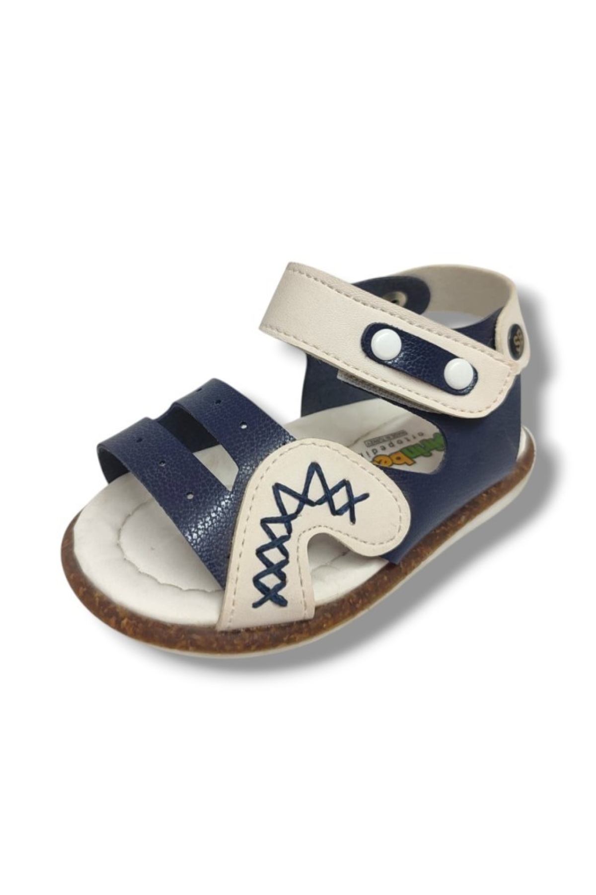 Şirinbebe 1628-20 Anatomik Dikiş Cırtlı Bebek Erkek Sandalet Lacivert Beyaz18-20 - Görsel 2