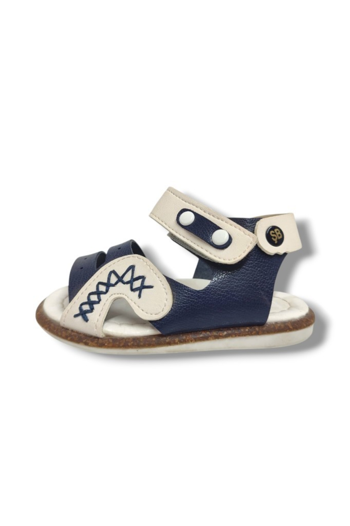 Şirinbebe 1628-20 Anatomik Dikiş Cırtlı Bebek Erkek Sandalet Lacivert Beyaz18-20 - Görsel 3