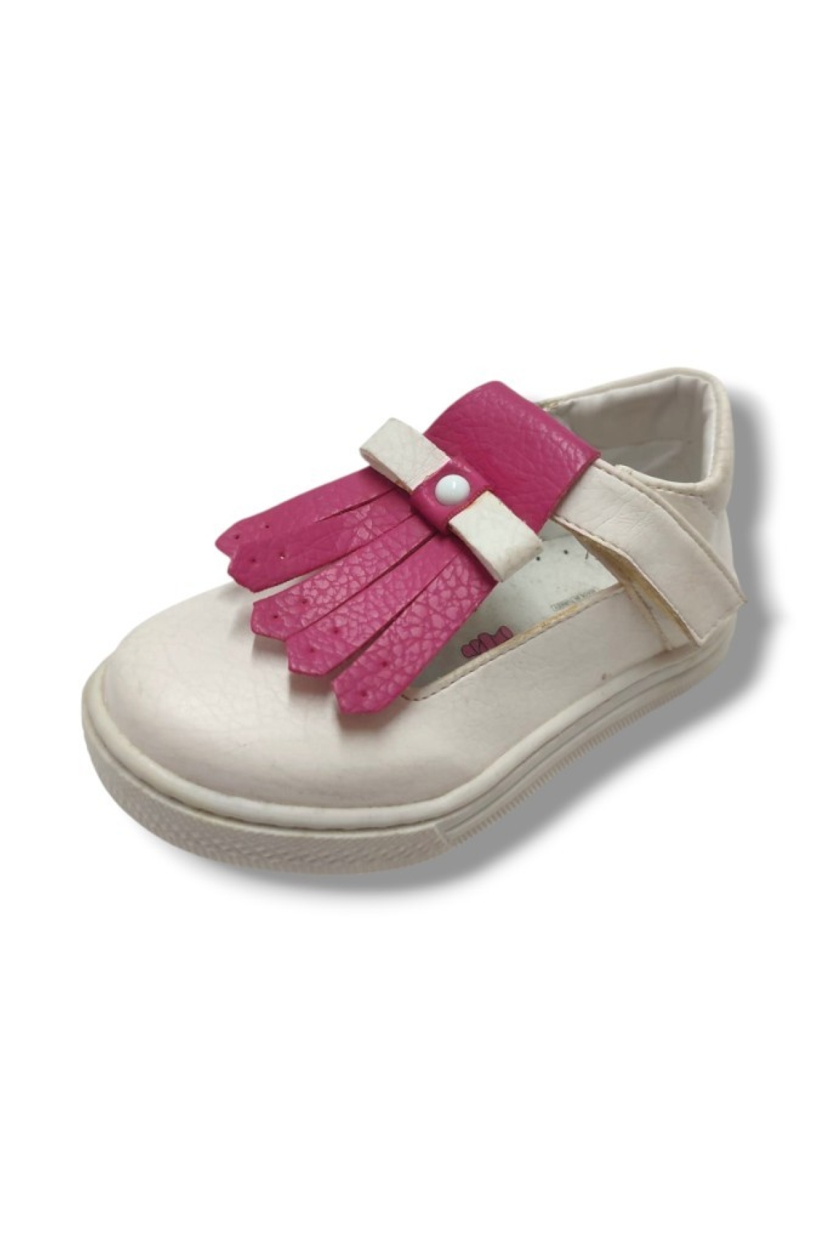 Şirinbebe 1729-20 Deri Püsküllü Kız Çocuk Sandalet Beyaz Pembe 21-25 - Görsel 2