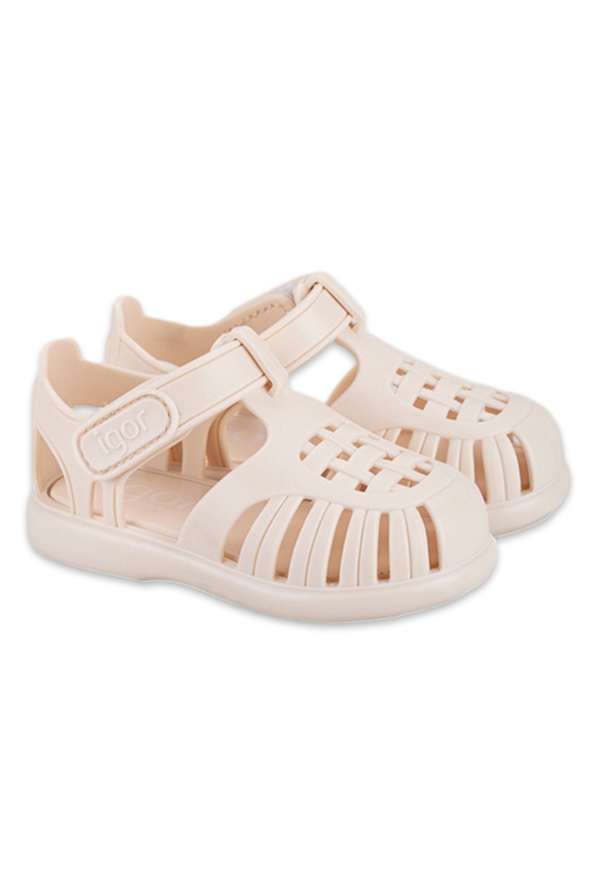 10271 K Tobby Solid Krem Çocuk Sandalet - Görsel 3