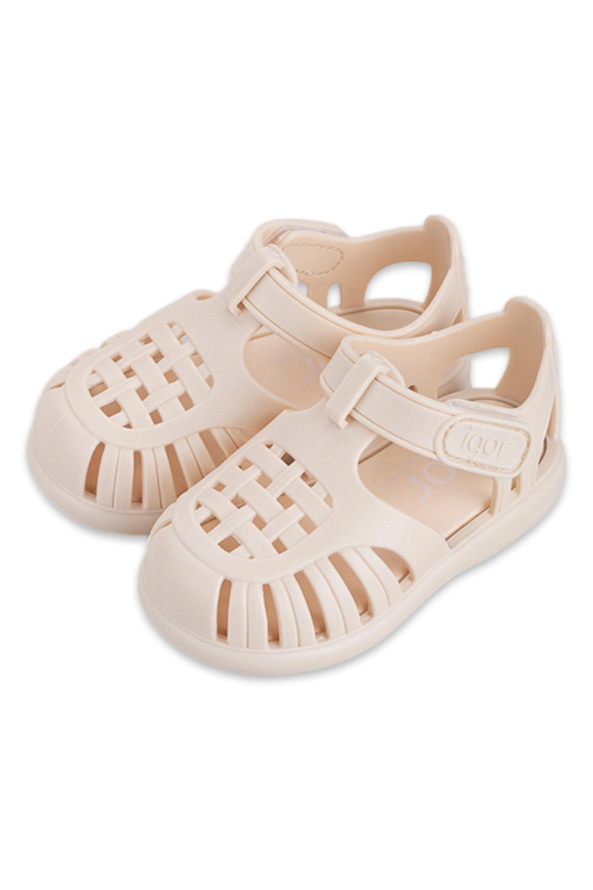 10271 K Tobby Solid Krem Çocuk Sandalet - Görsel 4