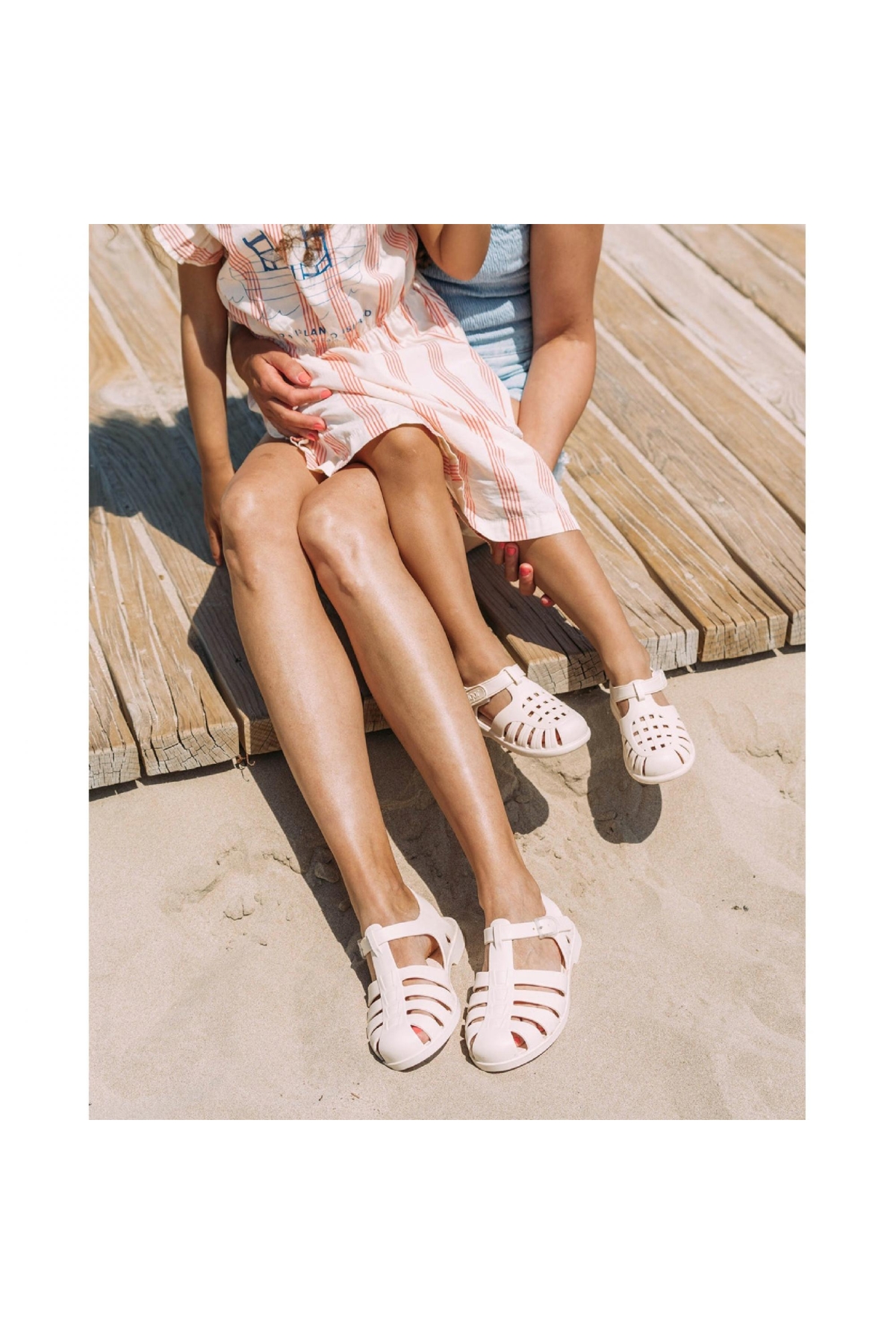 10271 K Tobby Solid Krem Çocuk Sandalet - Görsel 6