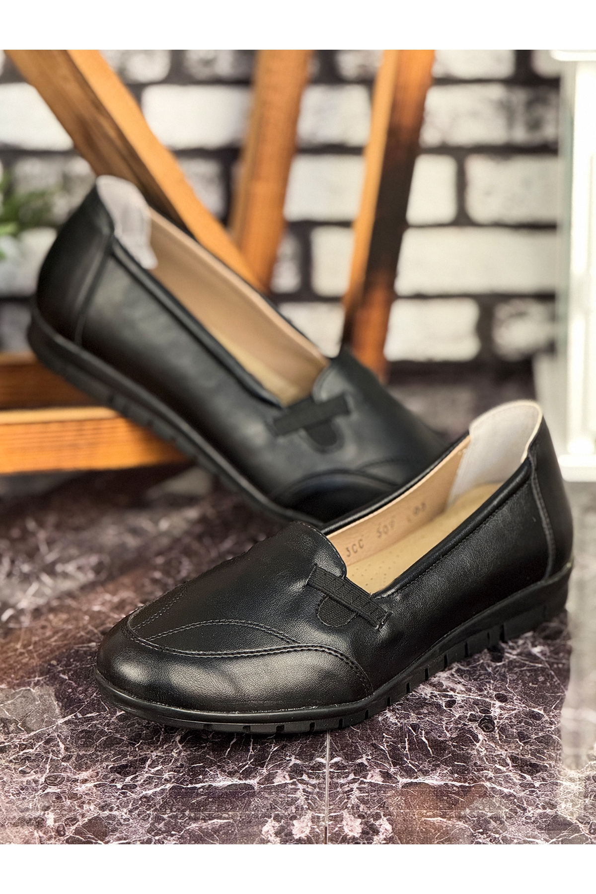 E21 Günlük Hafif Mevsimlik Rahat Kadın Anne Ayakkabı Siyah - Görsel 2