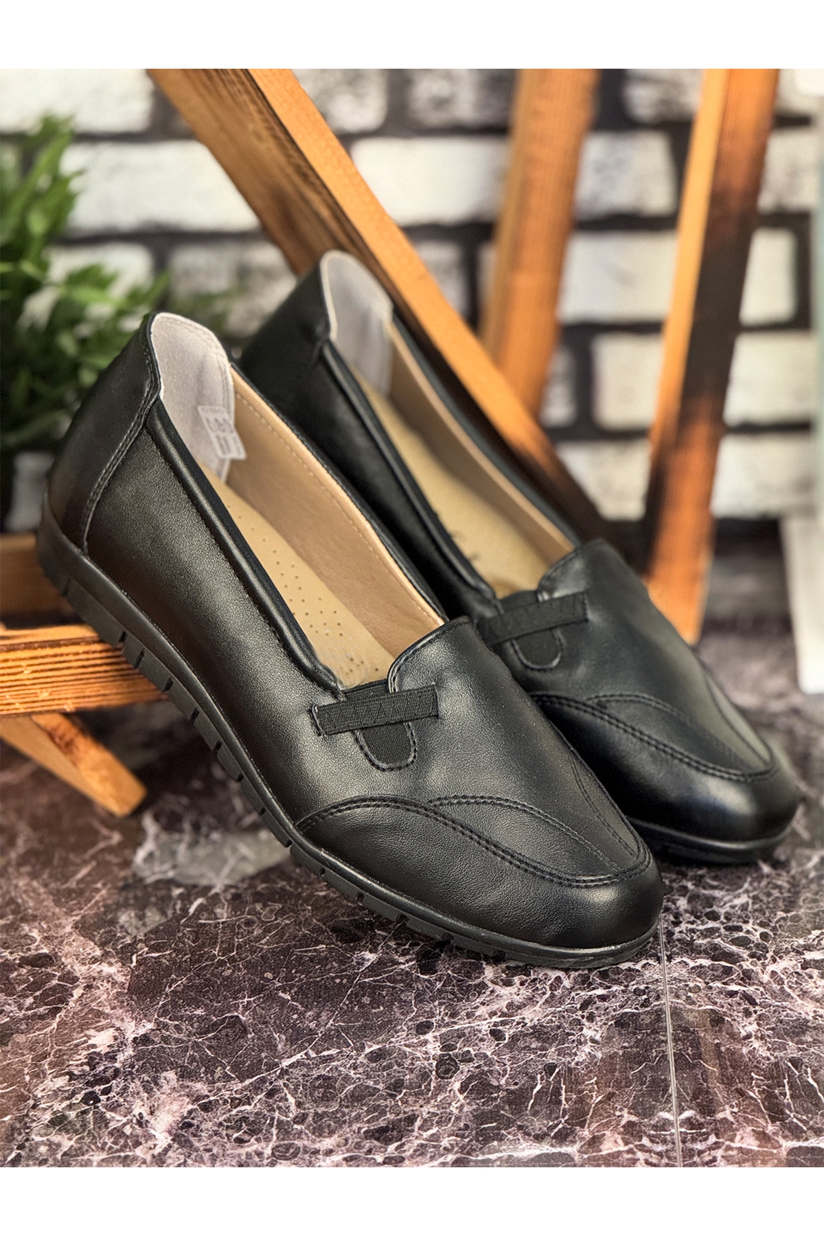 E21 Günlük Hafif Mevsimlik Rahat Kadın Anne Ayakkabı Siyah - Görsel 3