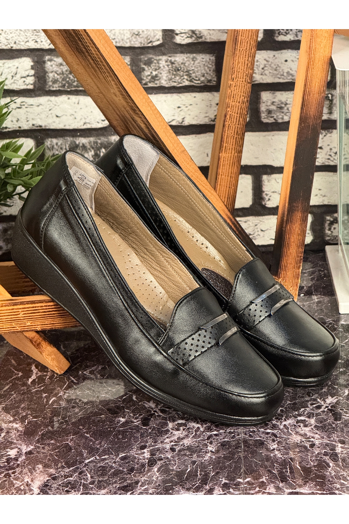 E14 Günlük Hafif Mevsimlik Rahat Kadın Anne Ayakkabı Siyah - Görsel 3