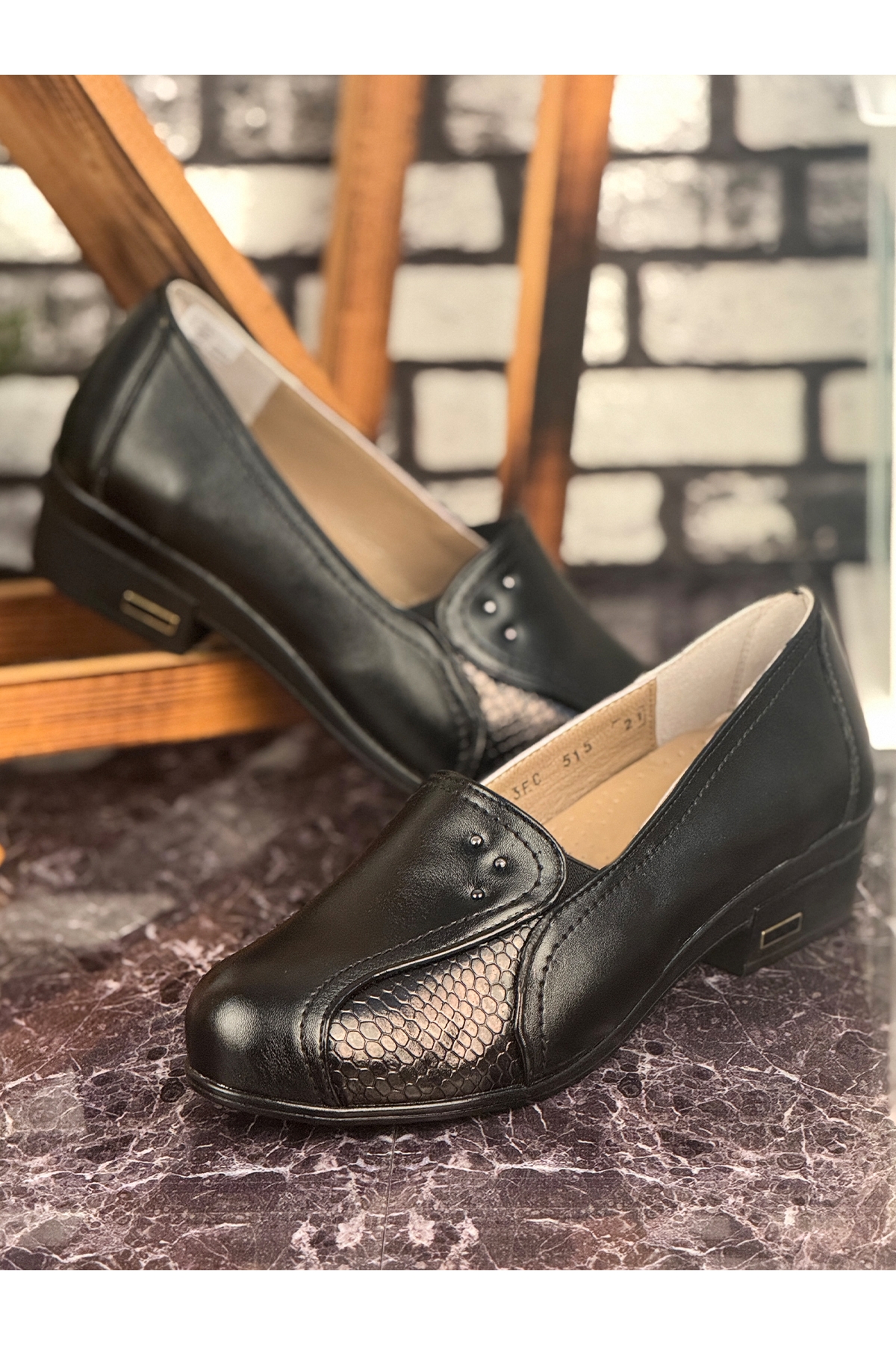 E16 Günlük Hafif Mevsimlik Rahat Kadın Anne Ayakkabı Siyah - Görsel 2