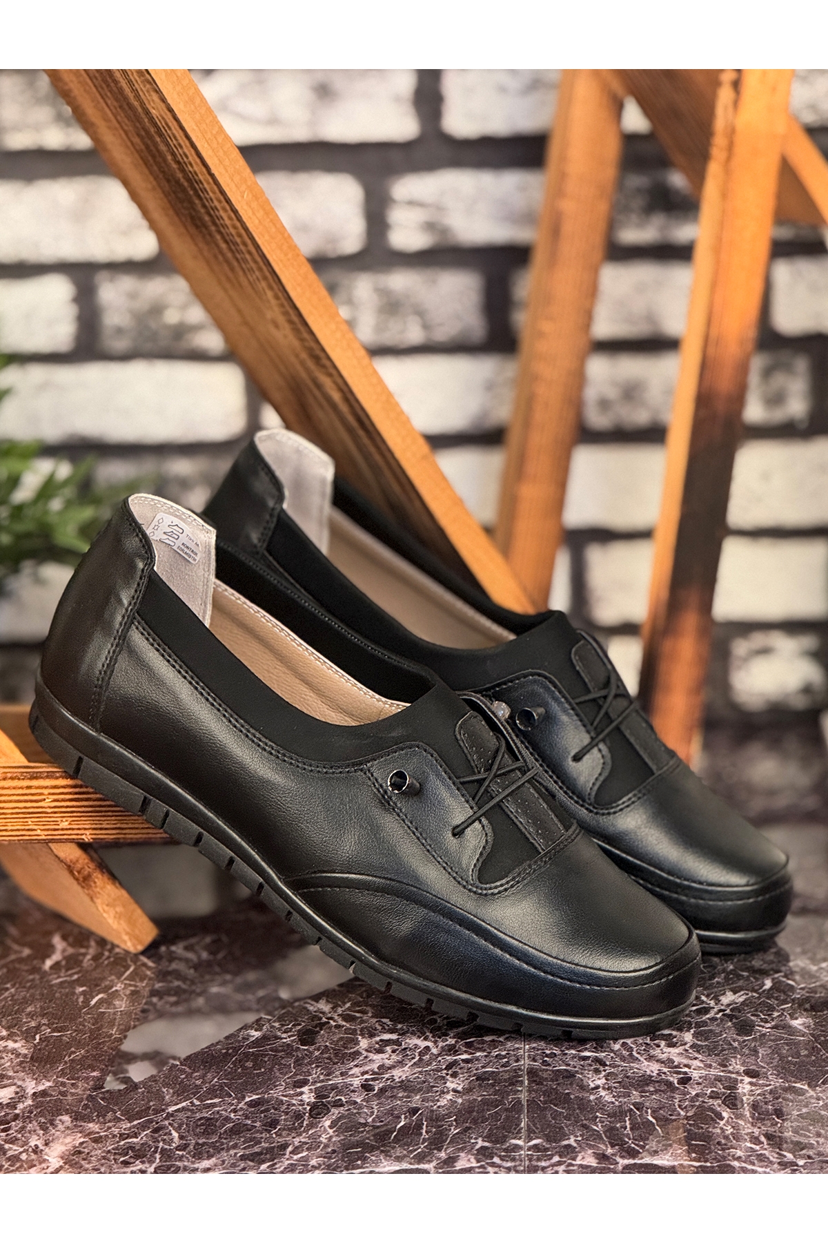 E05 Günlük Hafif Mevsimlik Rahat Kadın Anne Ayakkabı Siyah - Görsel 3