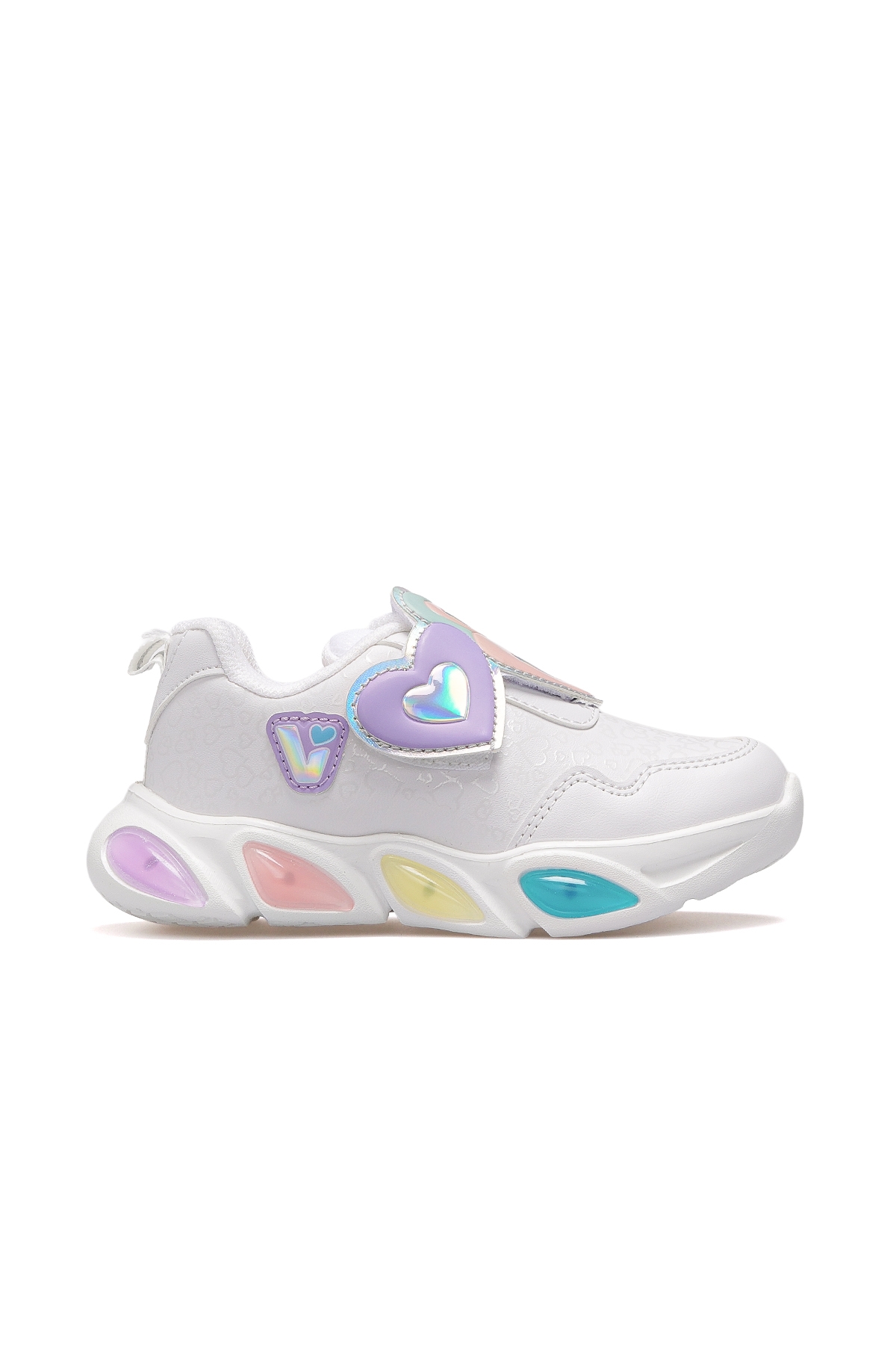 Lovely Kız Çocuk Işıklı Hafif Sneaker Spor Ayakkabı 25k 346.234 Pk Beyaz - Görsel 2