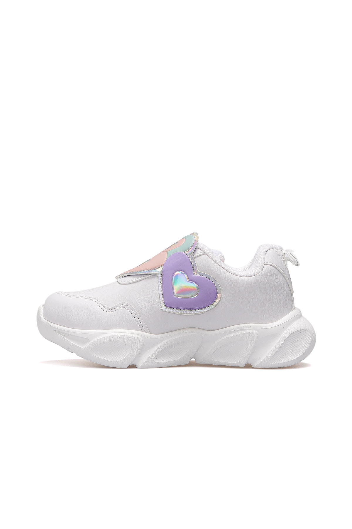 Lovely Kız Çocuk Işıklı Hafif Sneaker Spor Ayakkabı 25k 346.234 Pk Beyaz - Görsel 3
